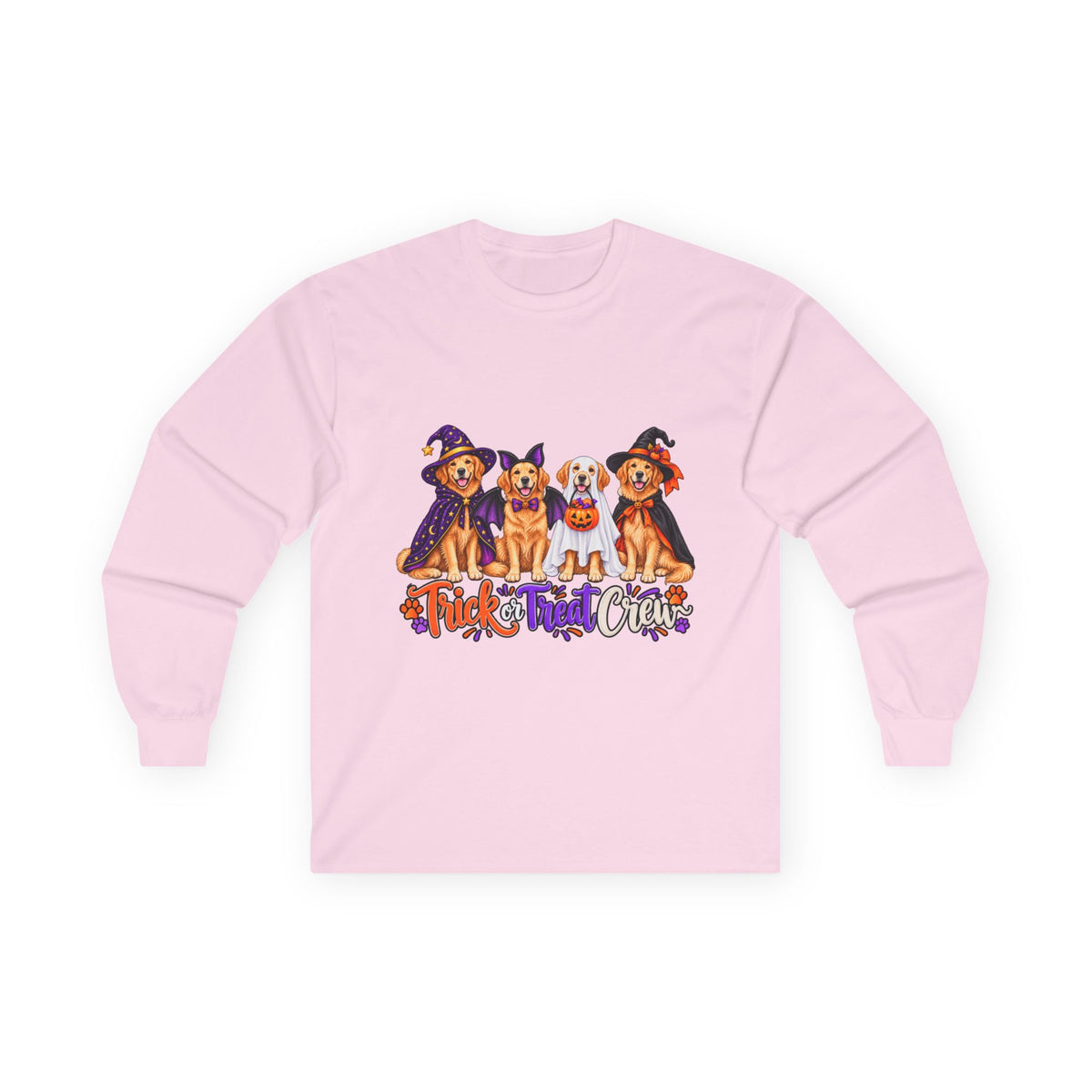 Golden Retriever Halloween Long Sleeve Shirt, Trick Or Treat Crew Dog Lover Fall Gift