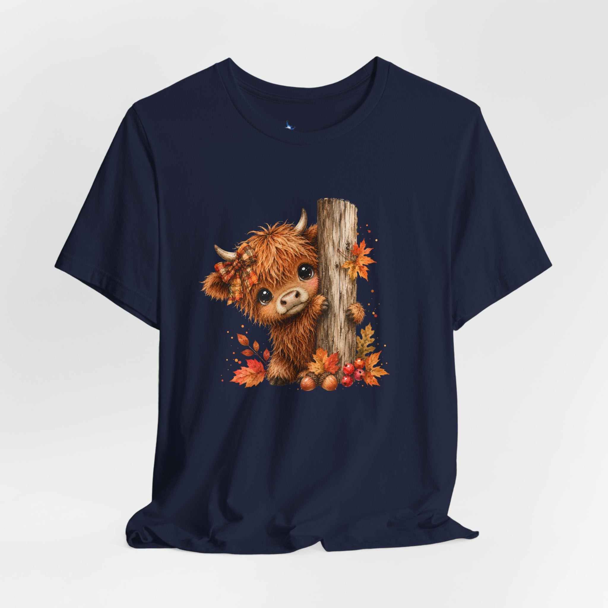 Fall Woodland Baby Highland Cow Animal T-Shirt