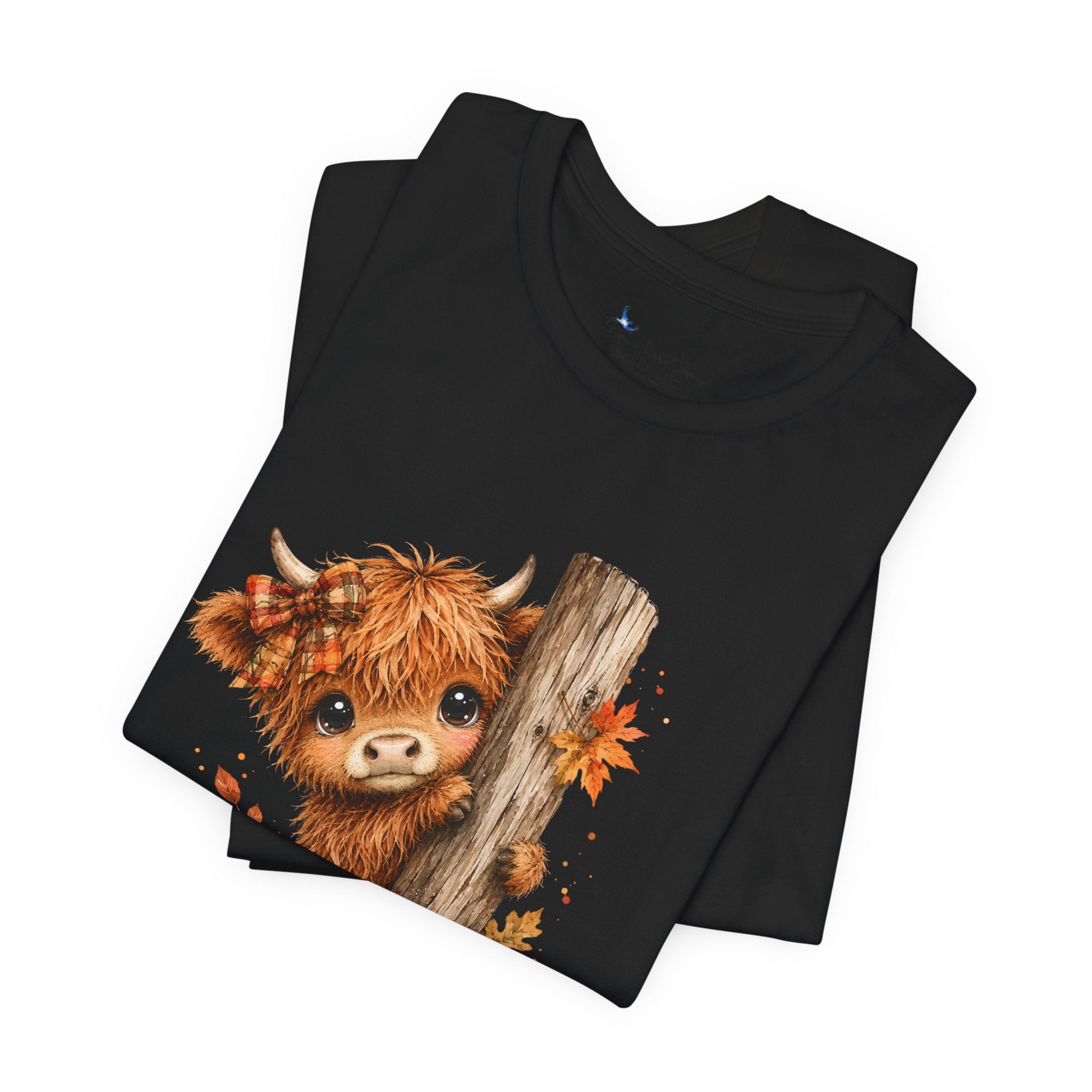 Fall Woodland Baby Highland Cow Animal T-Shirt