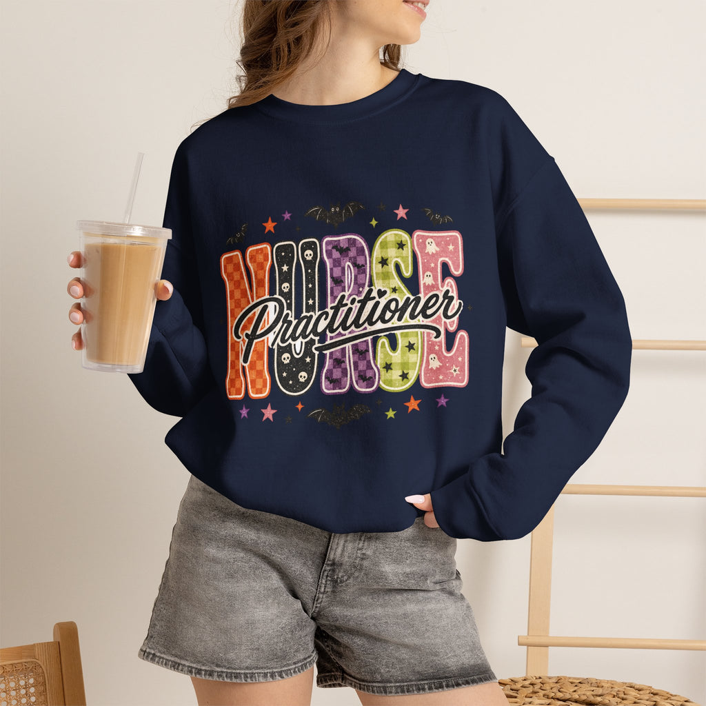 Nurse Practitioner Halloween Sweatshirt, Retro Spooky Nurse Crewneck