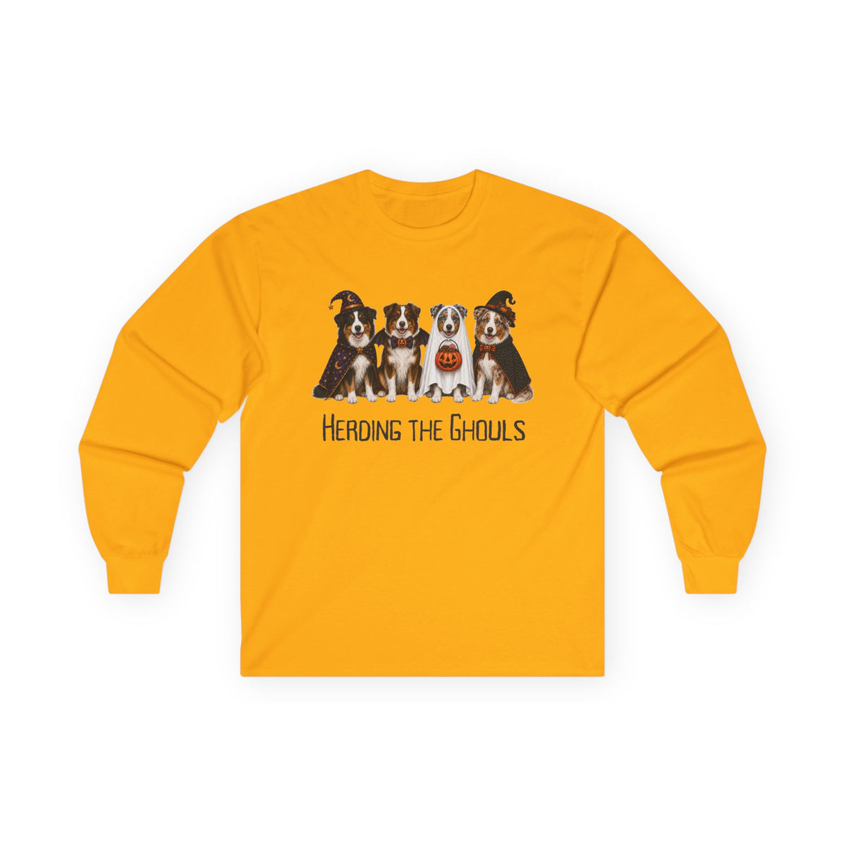 Australian Shepherd Halloween Sweatshirt, Herding The Ghouls Dog Lover Shirt, Border Collie Fall Pullover