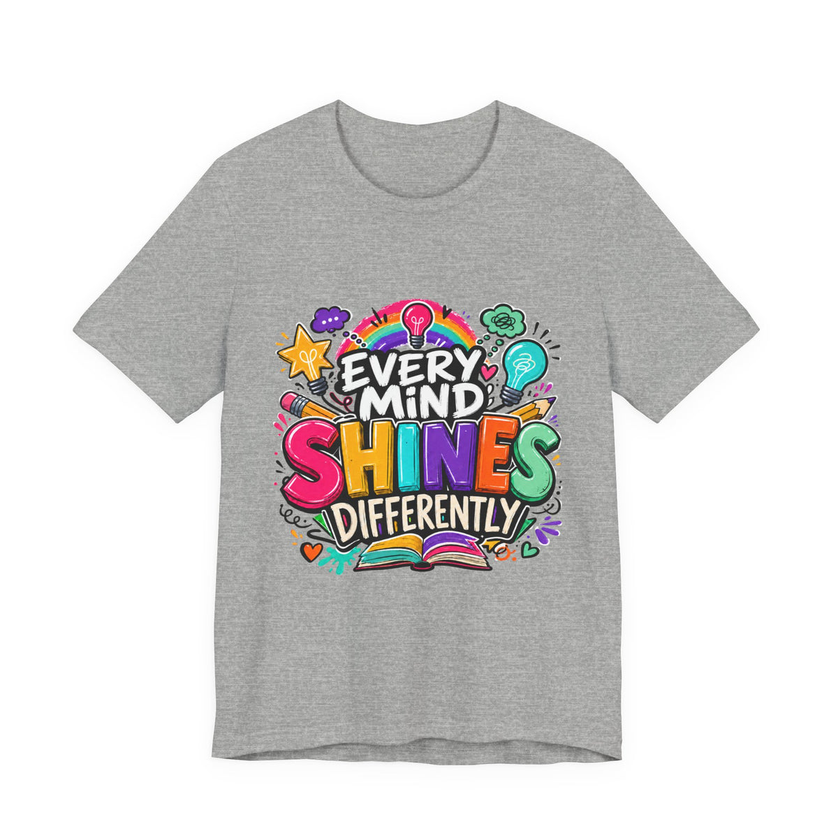 Autism Acceptance Shirt, Every Mind Shines Differently Tee, Neurodiversity Teacher Gift