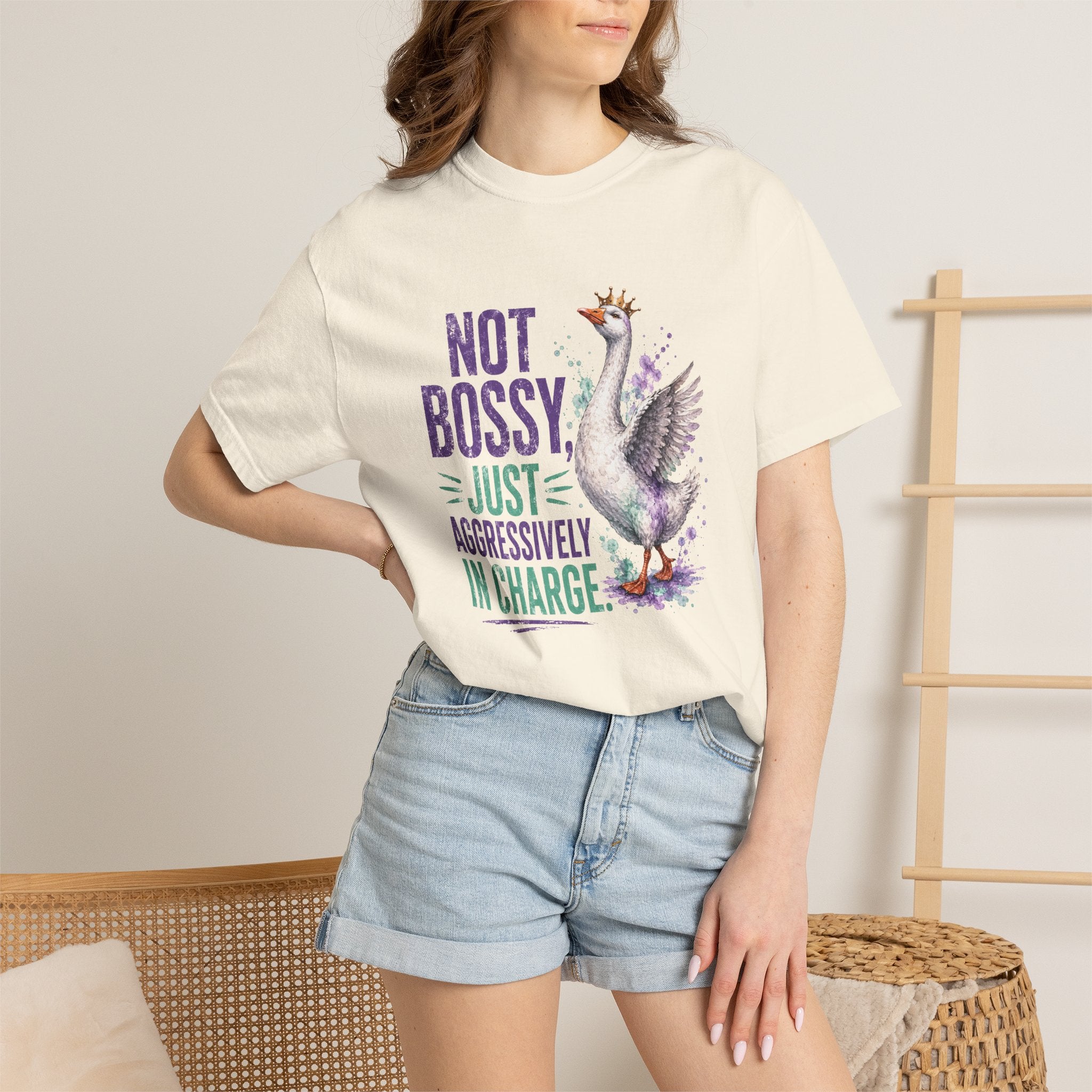 Not Bossy Just Aggressively in Charge Sassy T-Shirt | Funny Goose Graphic Tee