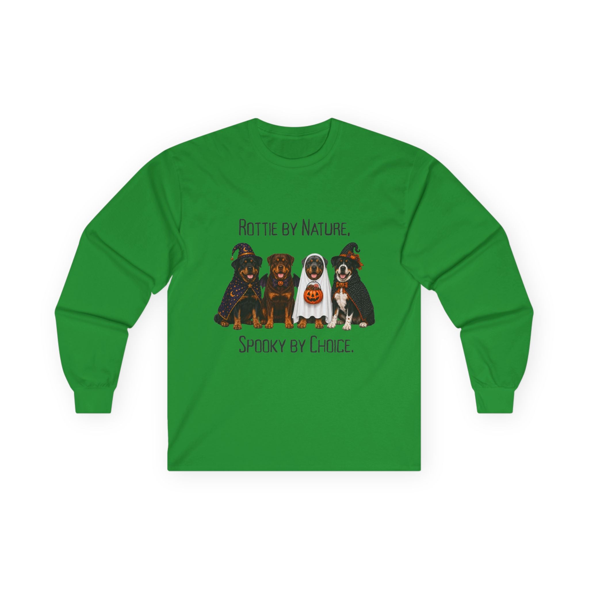 Rottweiler Halloween Shirt, Rottie Spooky Dog Long Sleeve, Rescue Owner Fall Graphic