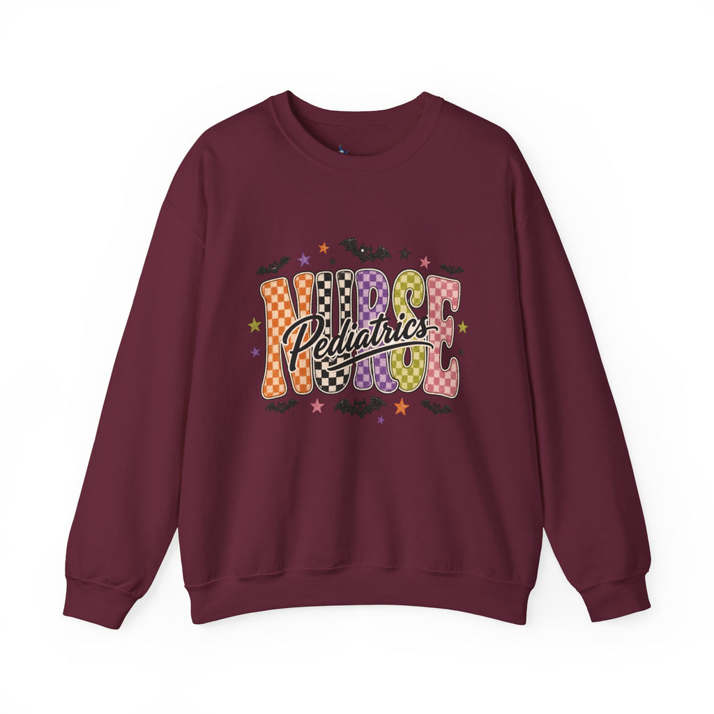 Pediatrics Nurse Halloween Sweatshirt, Retro Spooky Nurse Crewneck