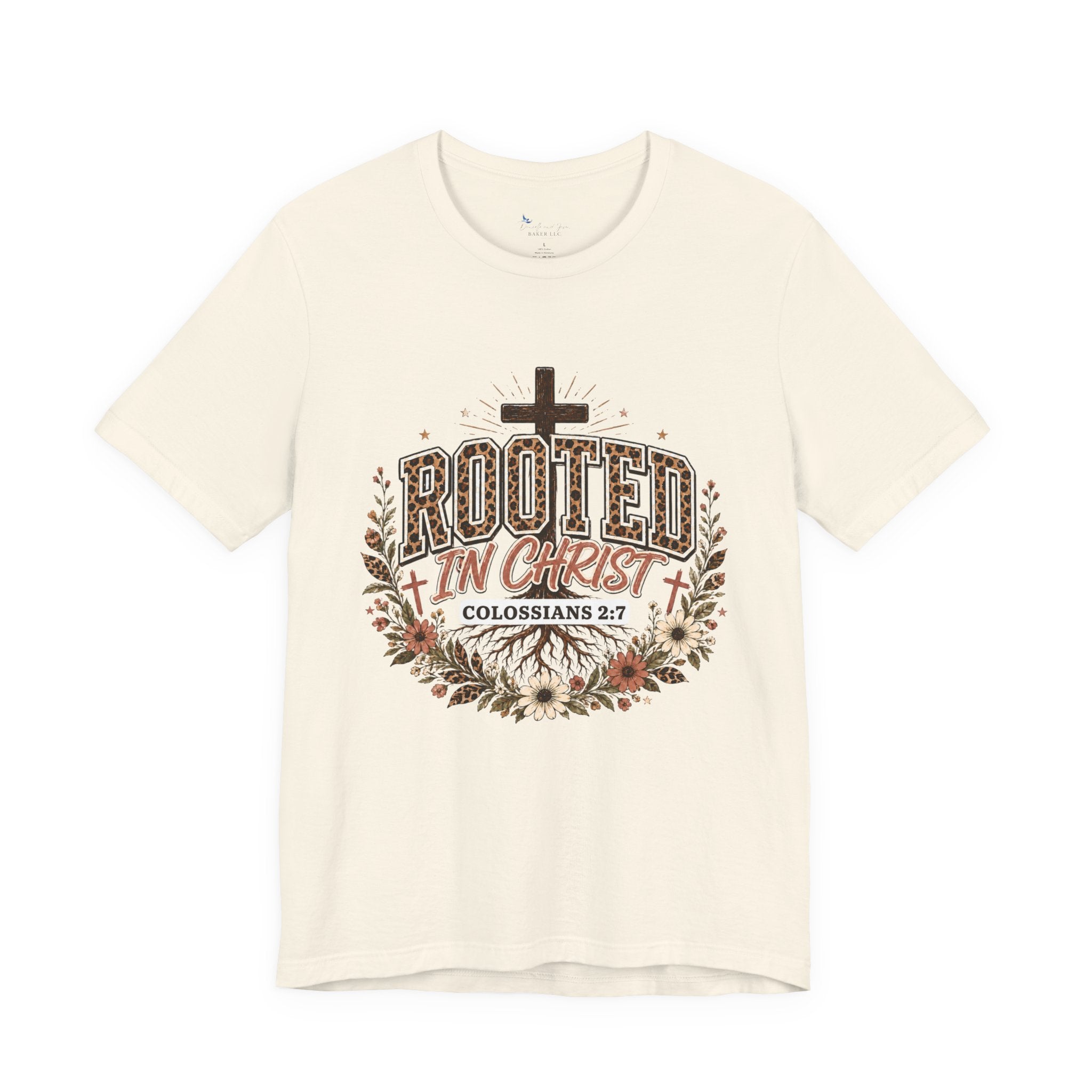 Rooted In Christ Tee, Christian Shirt, Faith Colossians Floral Graphic