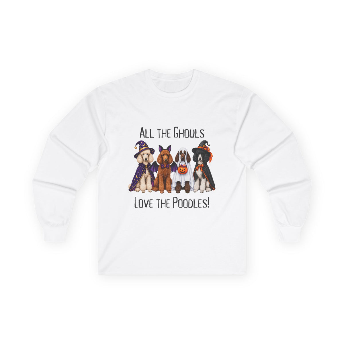 Poodle Halloween Long Sleeve Shirt, All The Ghouls Love Poodles, Spooky Dog Lover Gift