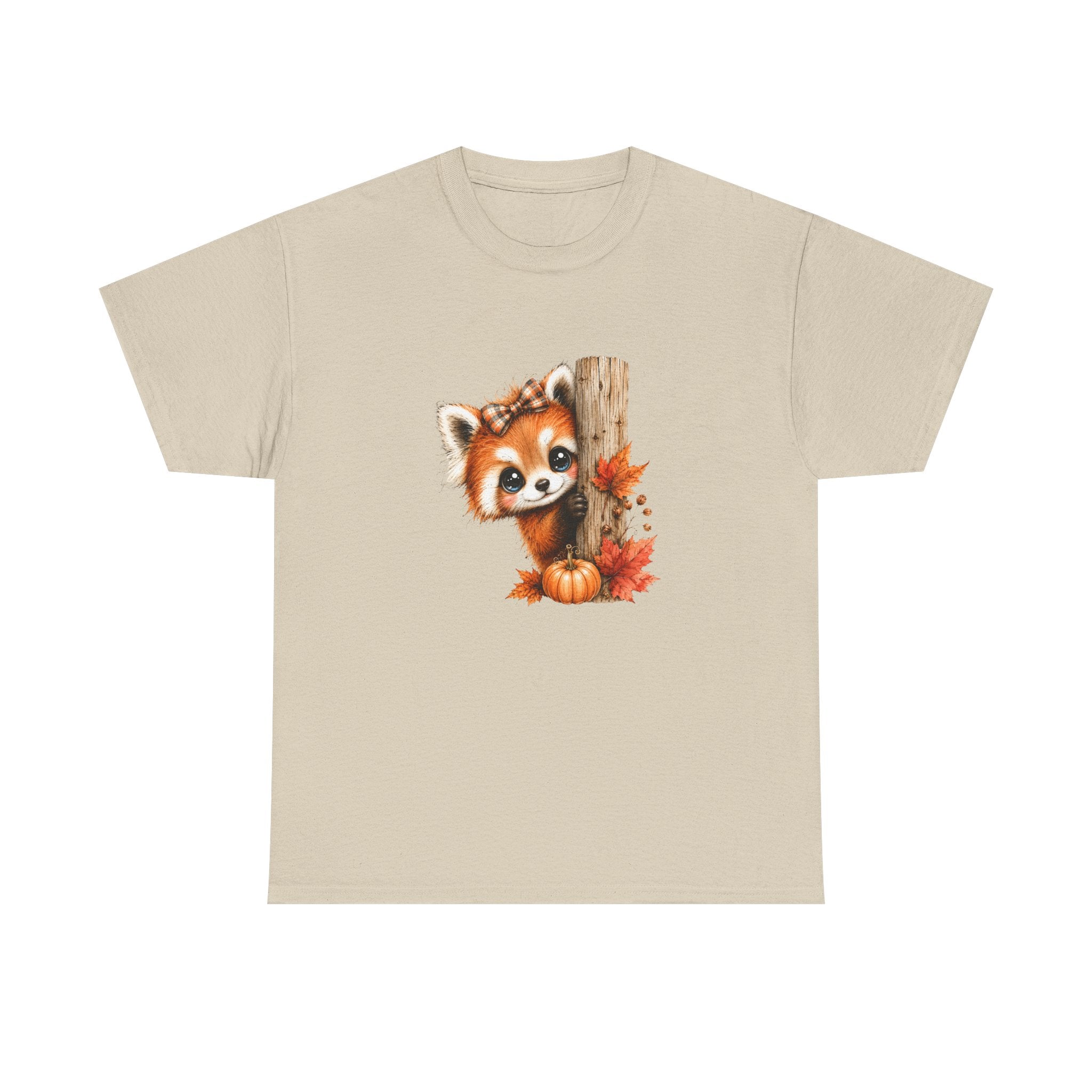 Autumn Woodland Red Panda Graphic Tee | Cute Fall Red Panda Shirt | Pumpkin Patch T-Shirt