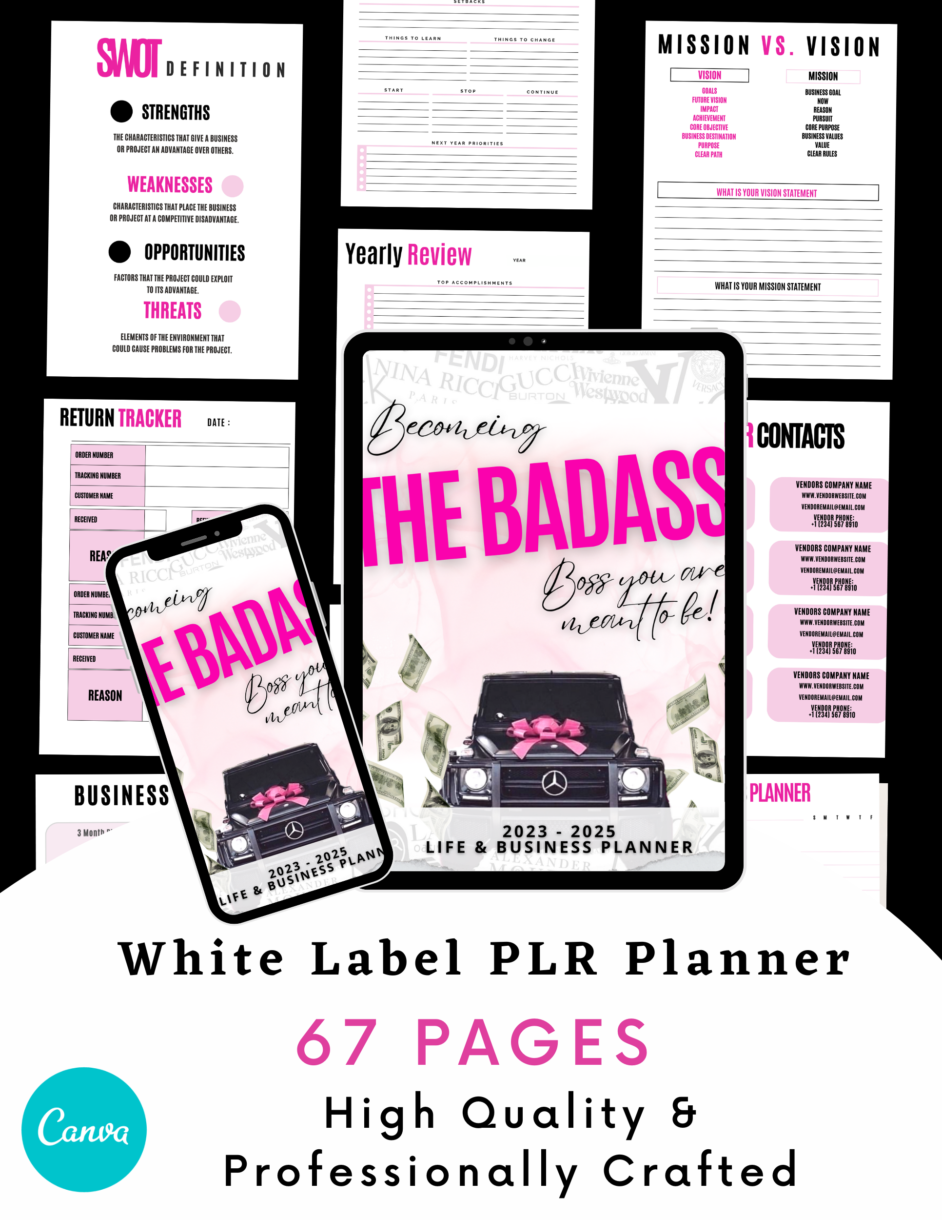 PLR - RESELL - 3 NEW Lady Boss Bundle Planner, Digital Planner, 2023, 24 & 25 Digital Planner, iPad, 200+ pages!  Worth every penny! - Danielle and Jason Baker LLC - Danielle Baker's Boutique