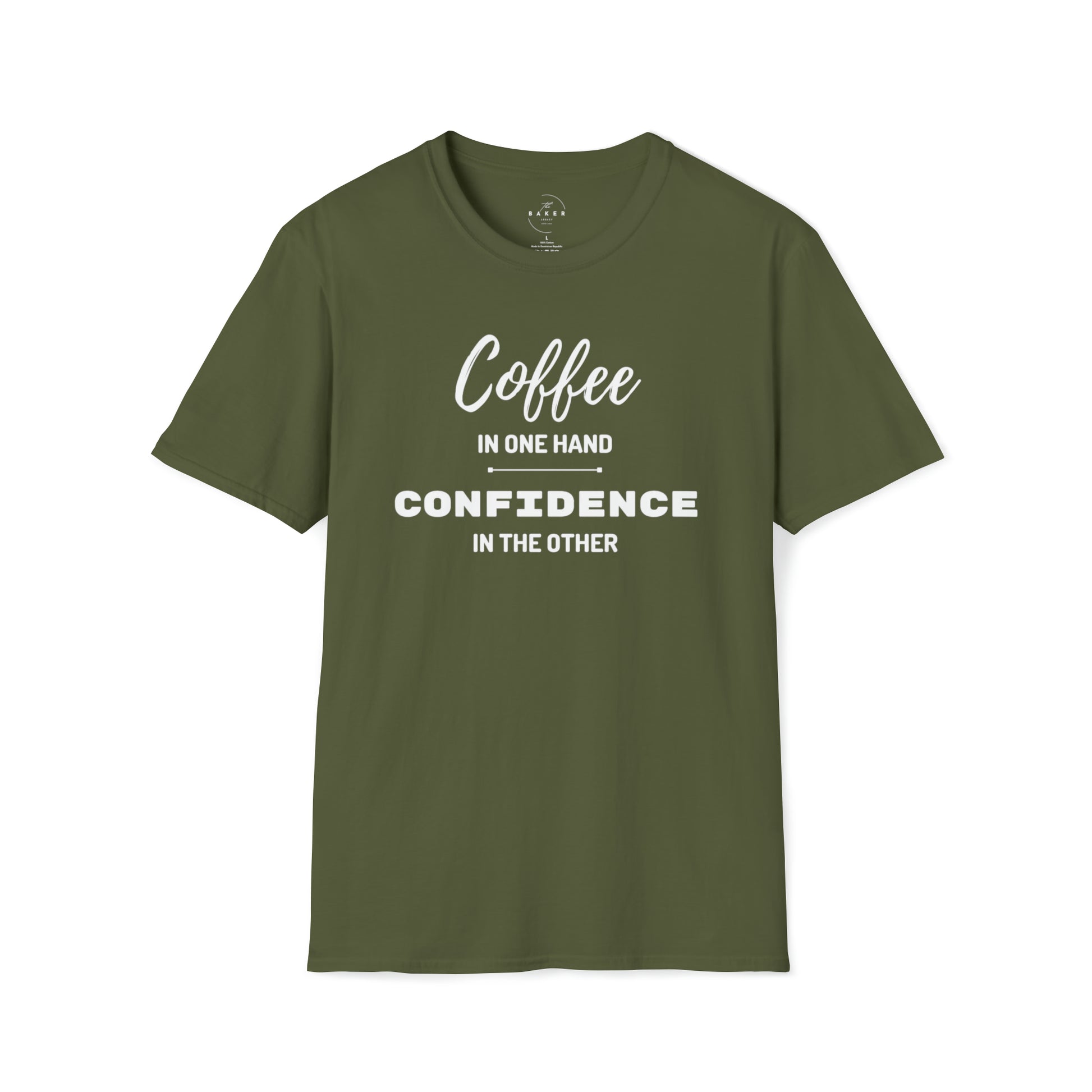 Coffee in One Hand and Confidence in the Other T-Shirt - Danielle and Jason Baker LLC - Danielle Baker's Boutique