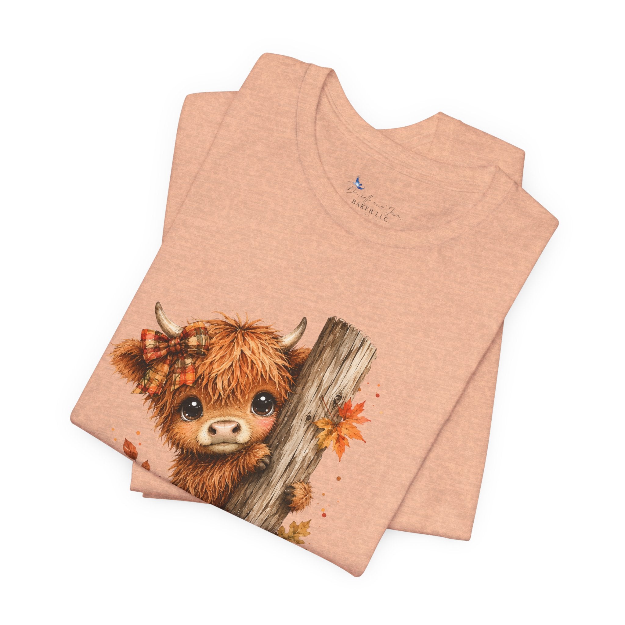 Fall Woodland Baby Highland Cow Animal T-Shirt