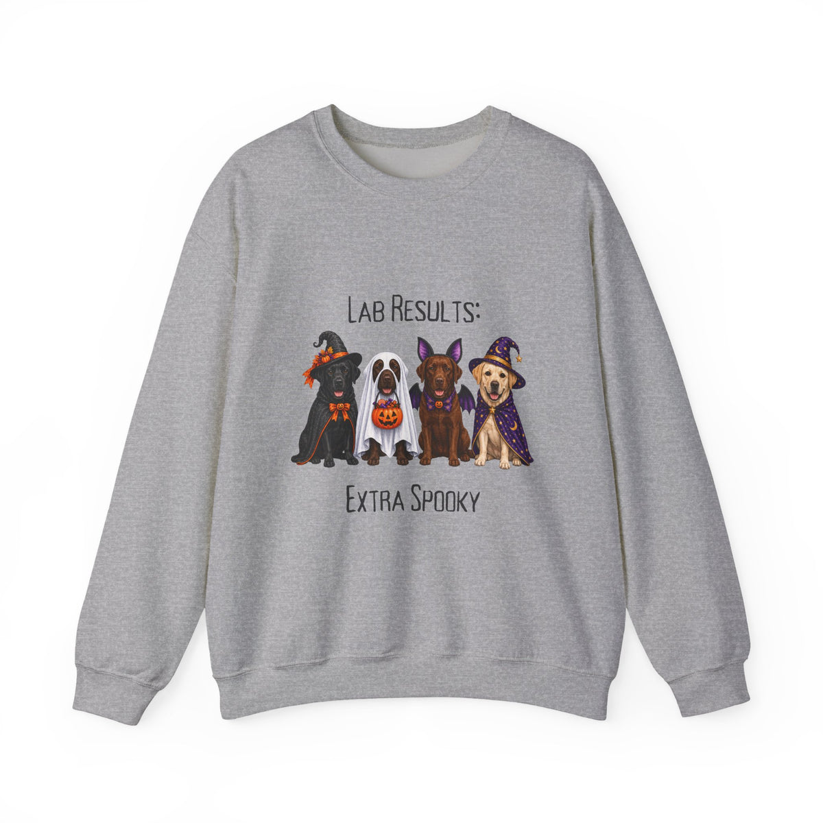 Labrador Halloween Sweatshirt, Lab Results Extra Spooky Dog Lover Fall Pullover Gift