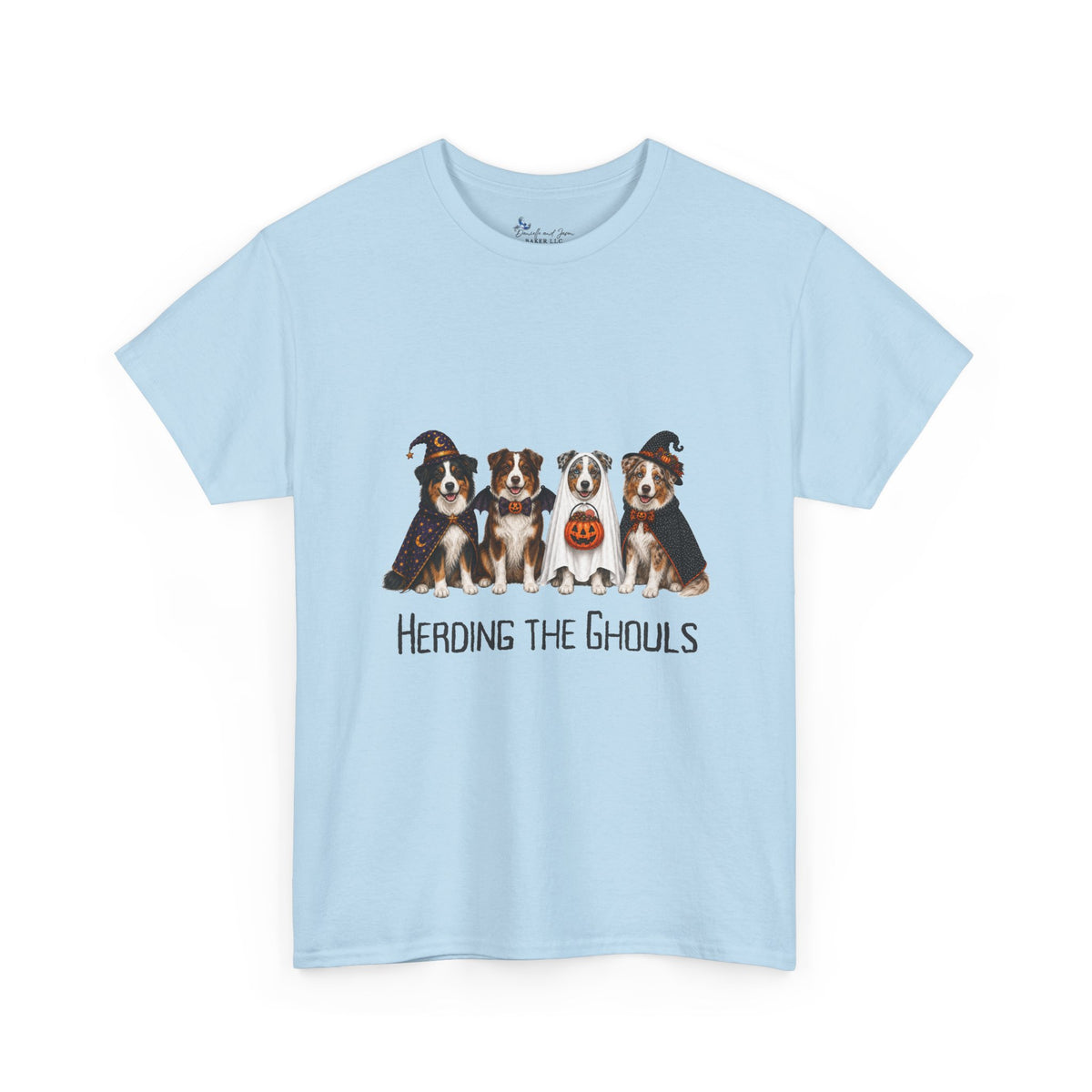 Halloween Dog Shirt, Herding Ghouls Tee, Cute Spooky Family Bonfire Graphic