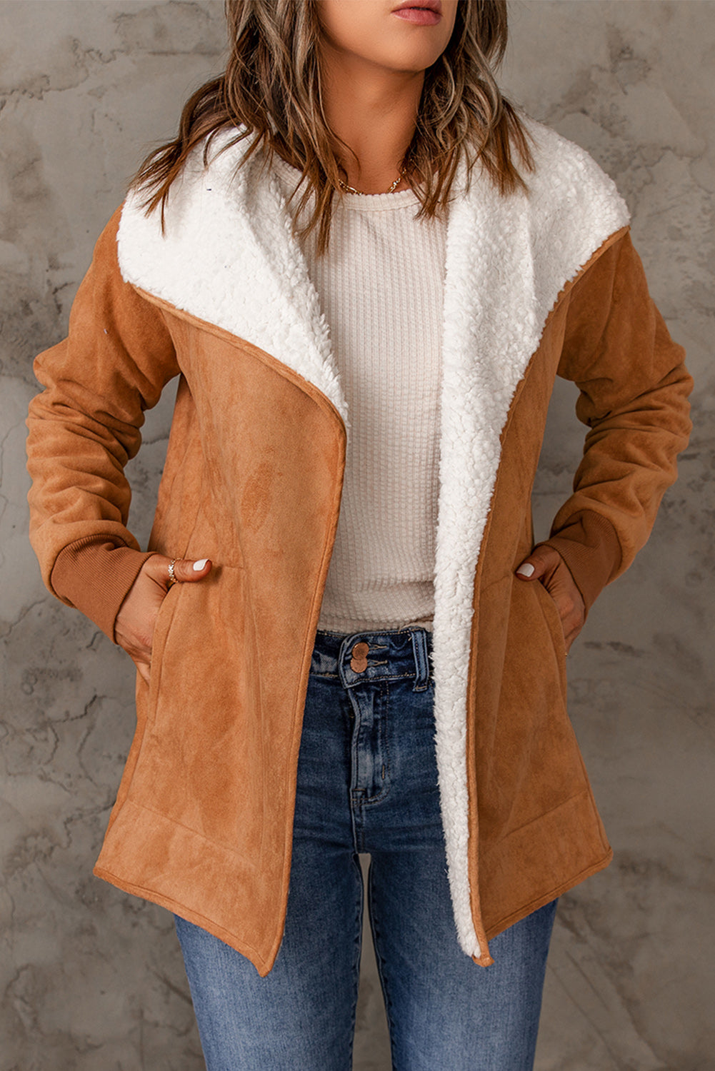 Open Front Long Sleeve Sherpa Jacket - Danielle and Jason Baker LLC - Danielle Baker's Boutique