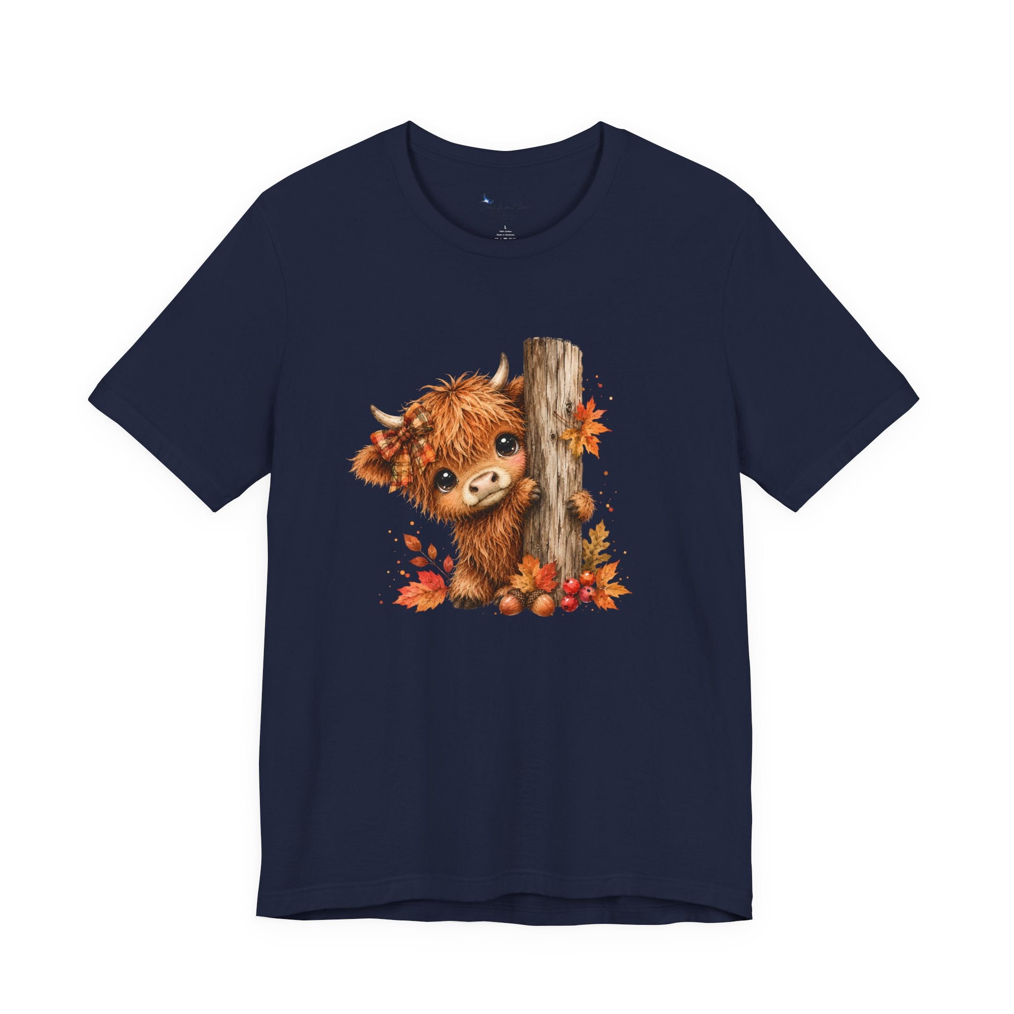 Fall Woodland Baby Highland Cow Animal T-Shirt