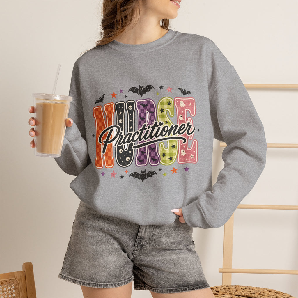 Nurse Practitioner Halloween Sweatshirt, Retro Spooky Nurse Crewneck