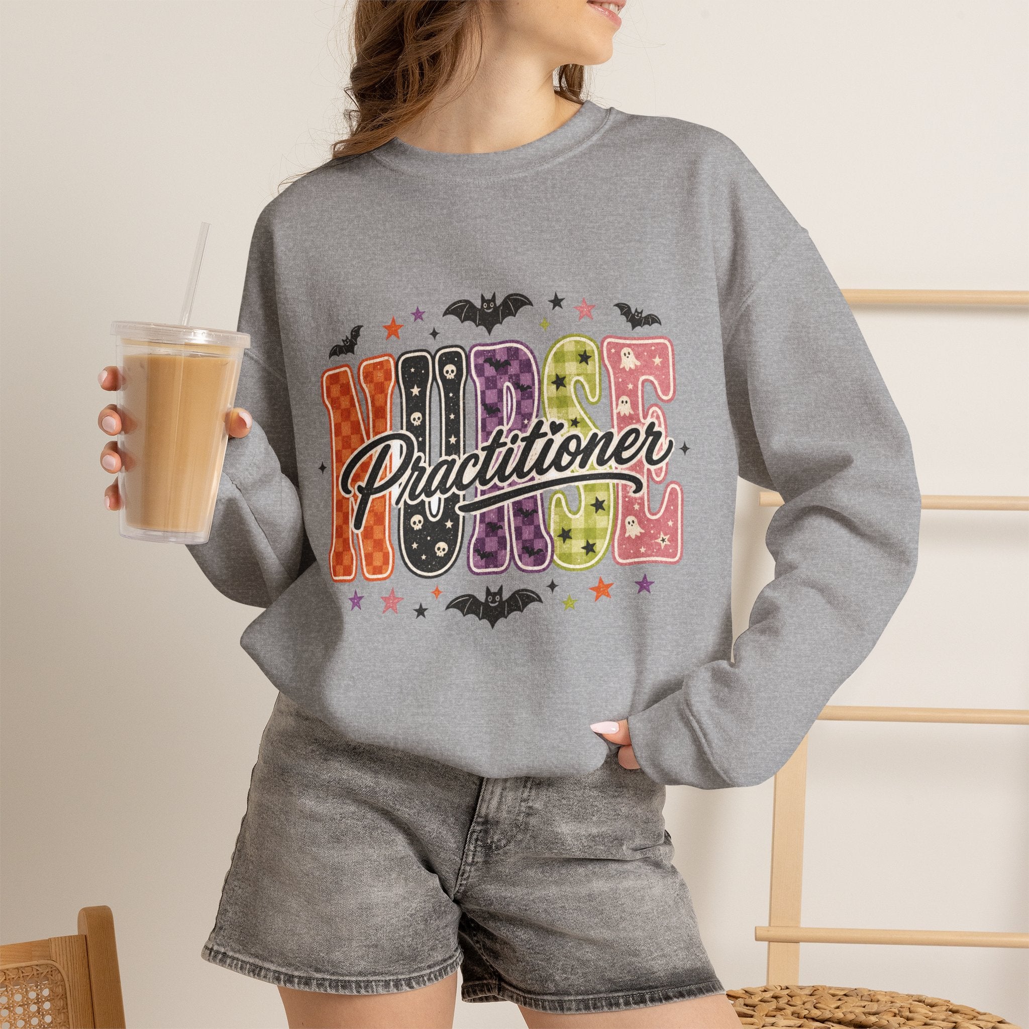 Nurse Practitioner Halloween Sweatshirt, Retro Spooky Nurse Crewneck