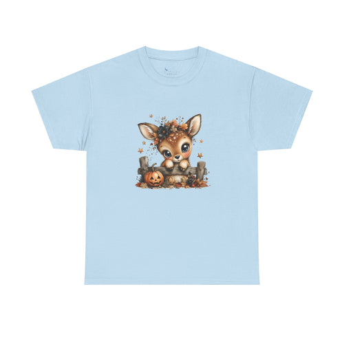 Baby Deer Halloween Graphic Tee | Fall Fawn Shirt | Woodland Animal Autumn T-Shirt