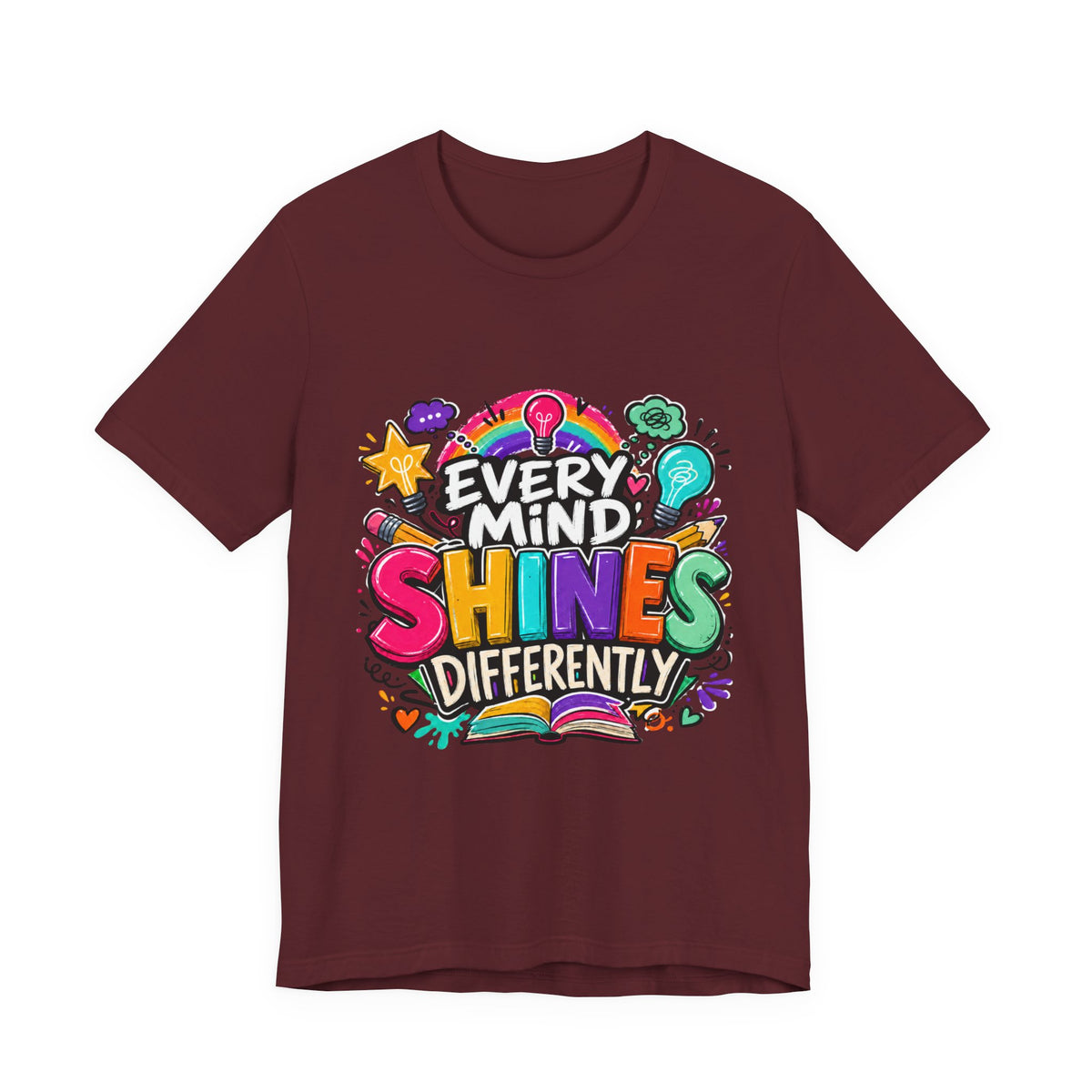Autism Acceptance Shirt, Every Mind Shines Differently Tee, Neurodiversity Teacher Gift