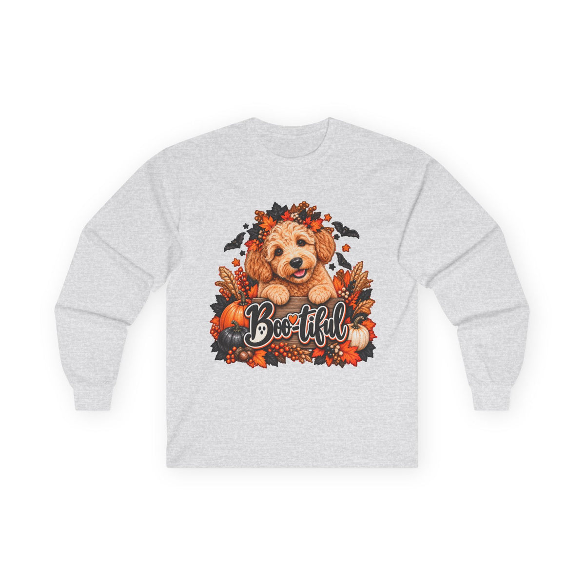 Halloween Doodle Long Sleeve Shirt, Boo-tiful Goldendoodle Fall Dog Lover Gift