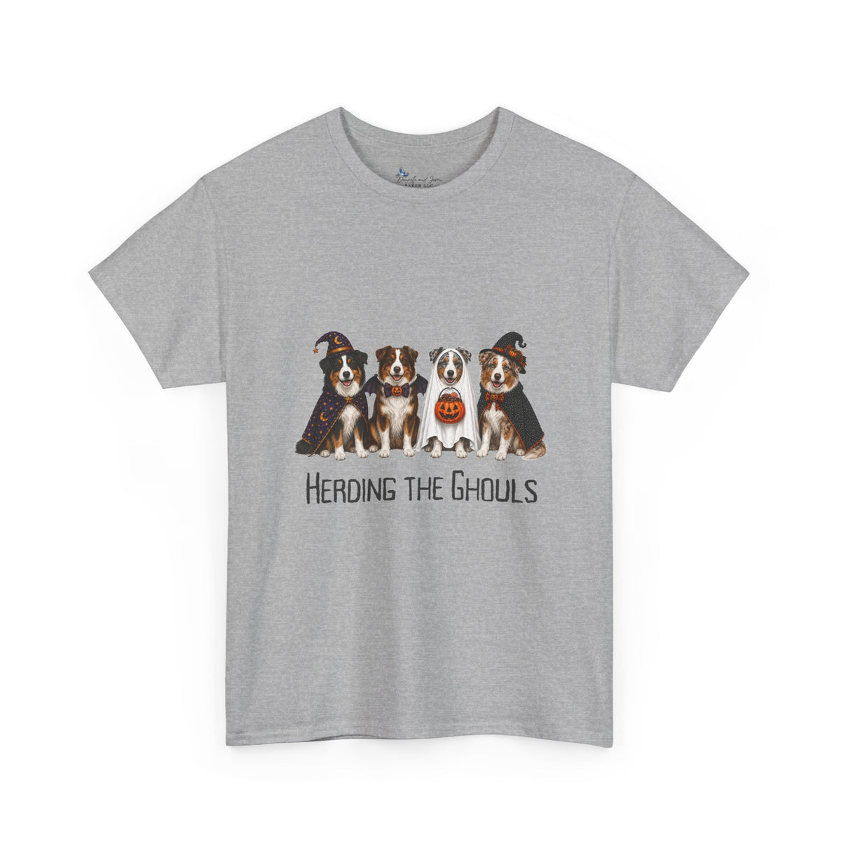 Halloween Dog Shirt, Herding Ghouls Tee, Cute Spooky Family Bonfire Graphic
