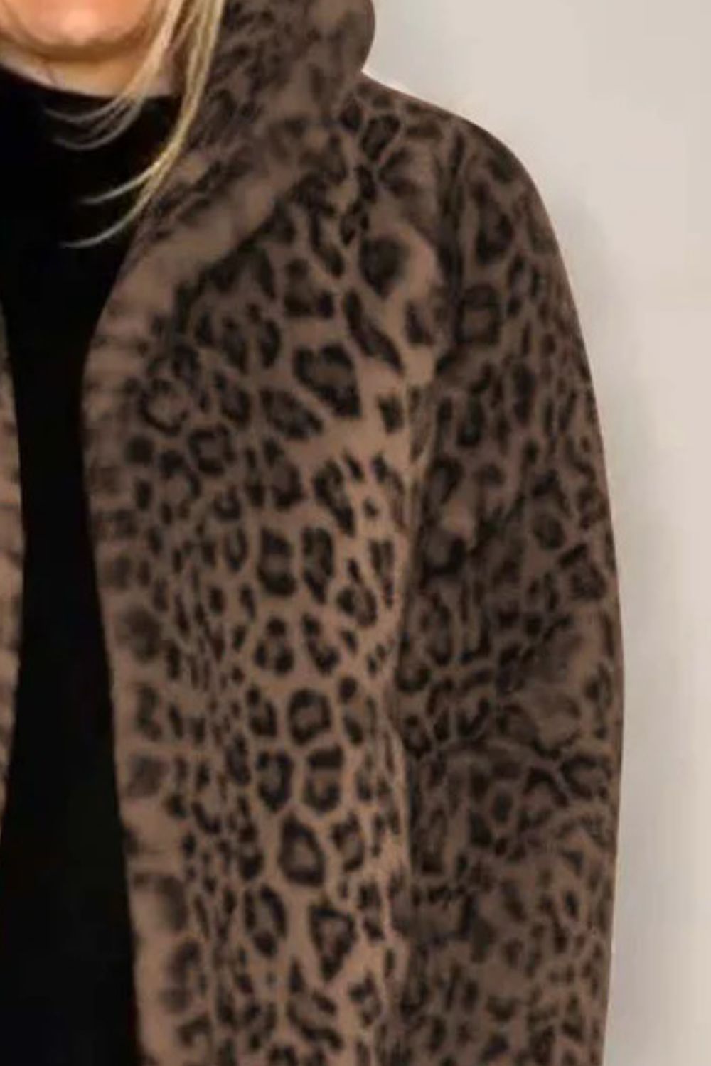 Leopard Furry Faux Fur Long Sleeve Coat - Danielle and Jason Baker LLC - Danielle Baker's Boutique