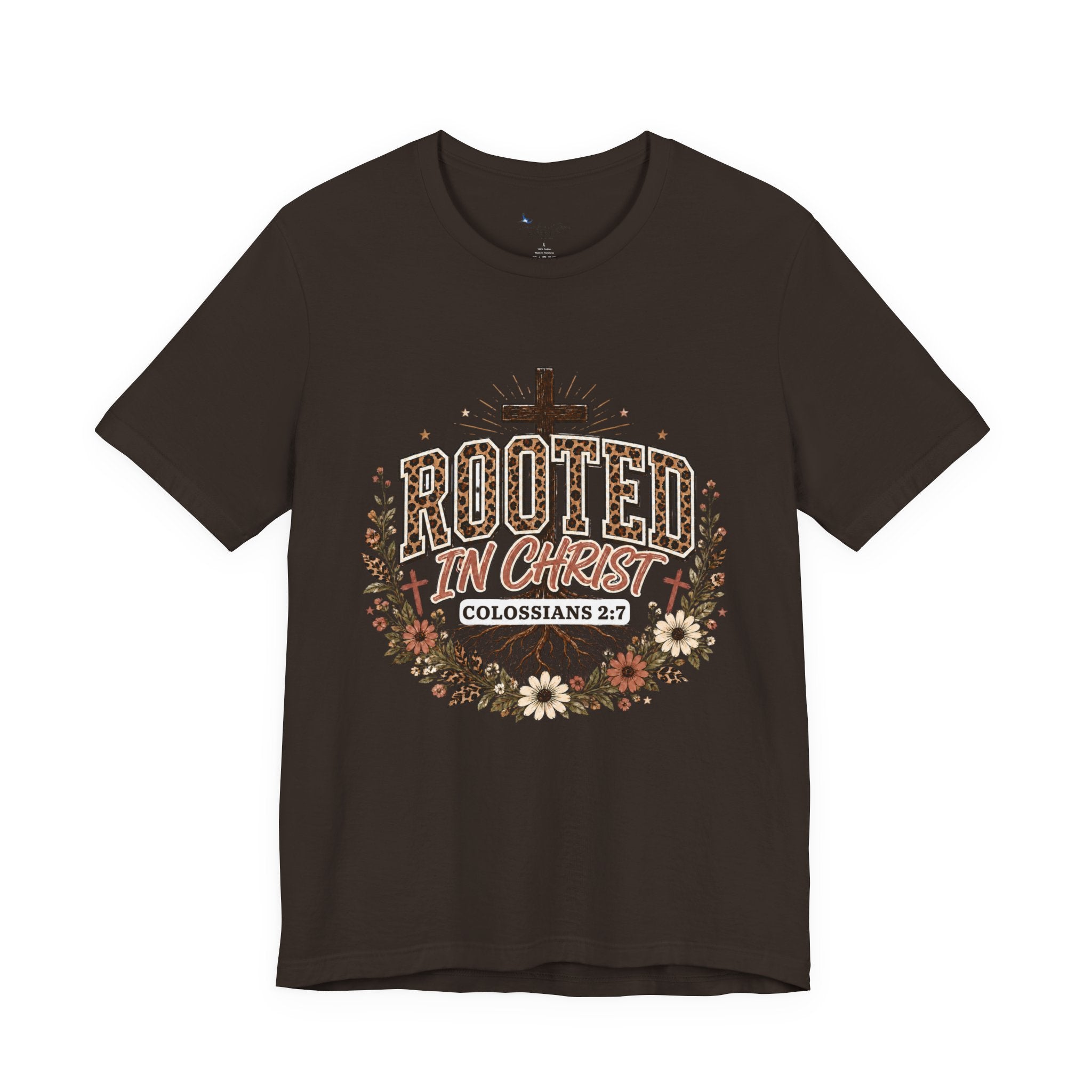 Rooted In Christ Tee, Christian Shirt, Faith Colossians Floral Graphic