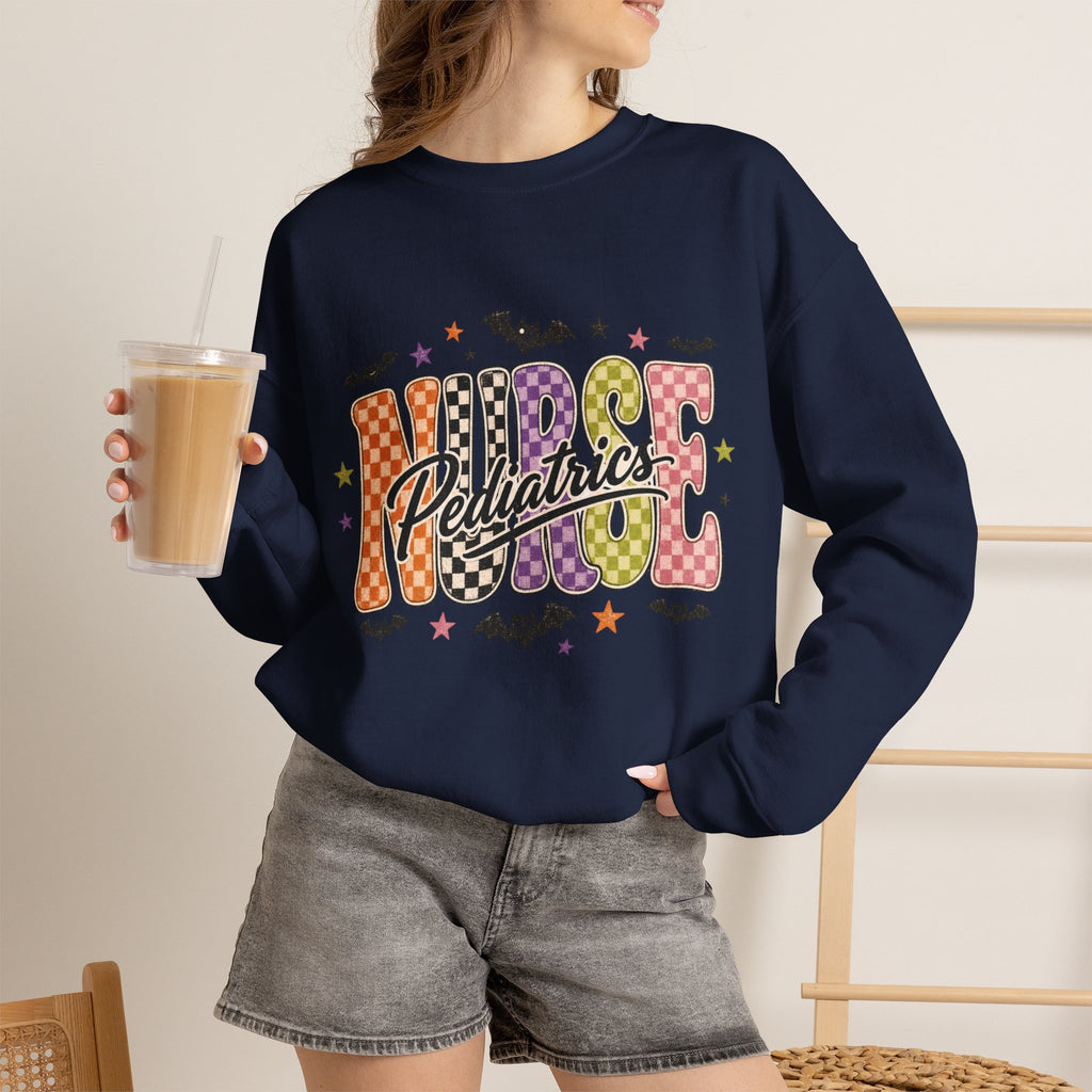 Pediatrics Nurse Halloween Sweatshirt, Retro Spooky Nurse Crewneck