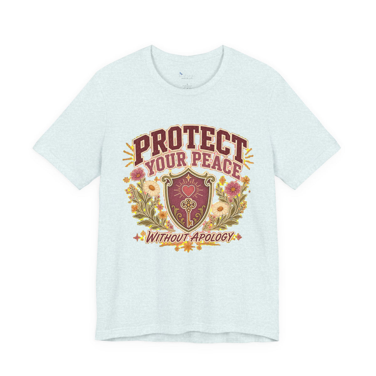 Empowerment Shirt, Protect Your Peace Tee, Boundary Self Care Floral Shield Graphic