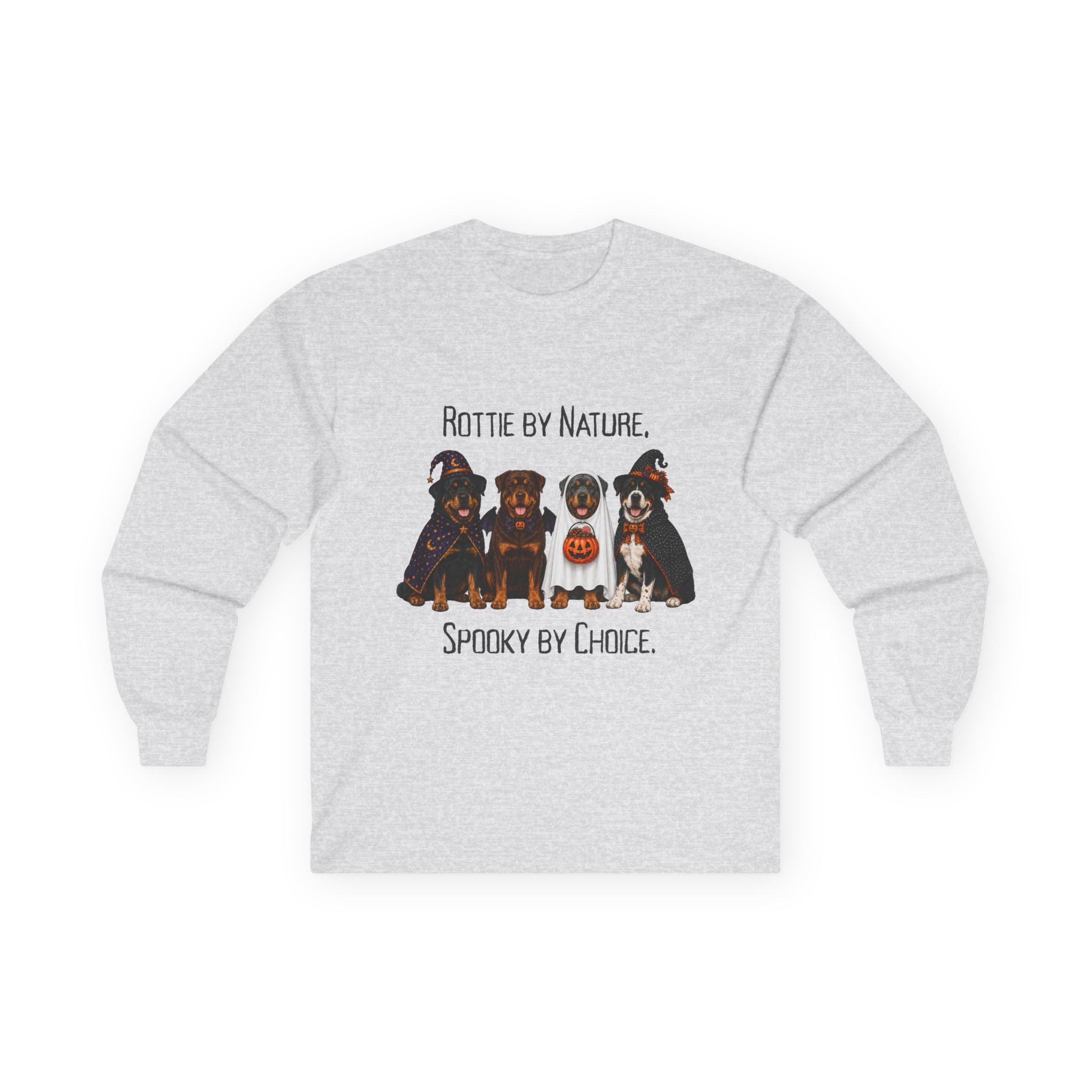 Rottweiler Halloween Shirt, Rottie Spooky Dog Long Sleeve, Rescue Owner Fall Graphic