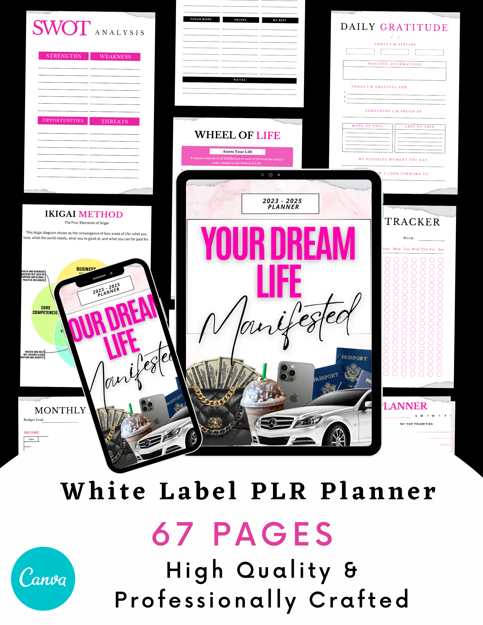 PLR - RESELL - 3 NEW Lady Boss Bundle Planner, Digital Planner, 2023, 24 & 25 Digital Planner, iPad, 200+ pages!  Worth every penny! - Danielle and Jason Baker LLC - Danielle Baker's Boutique