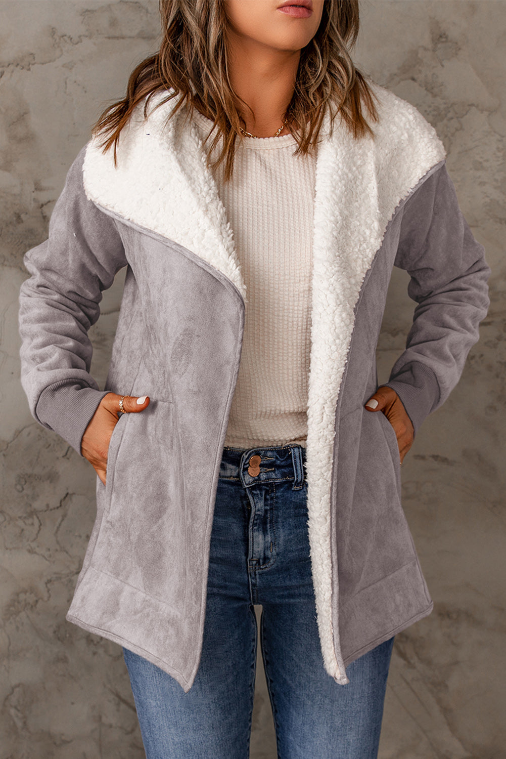 Open Front Long Sleeve Sherpa Jacket - Danielle and Jason Baker LLC - Danielle Baker's Boutique