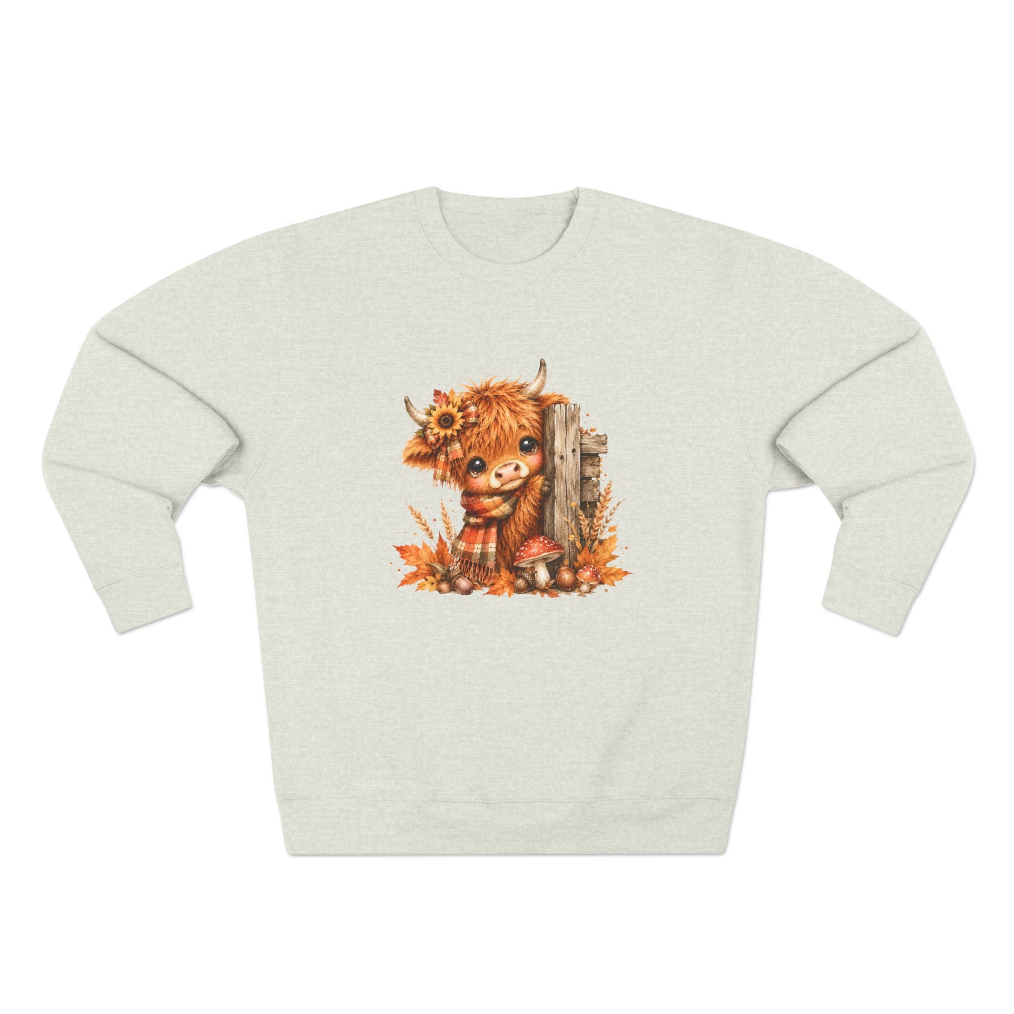 Western Farmhouse Fall Highland Cow Sweatshirt Crewneck | Autumn Cow Lover Shirt