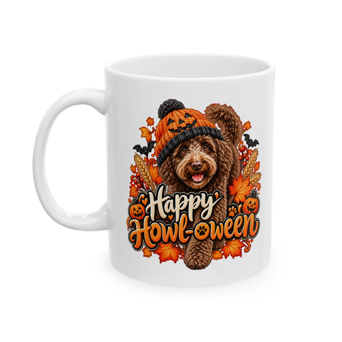 Halloween Dog Mug, Happy Howl-oween Doodle Coffee Cup, Vet Rescue Gift