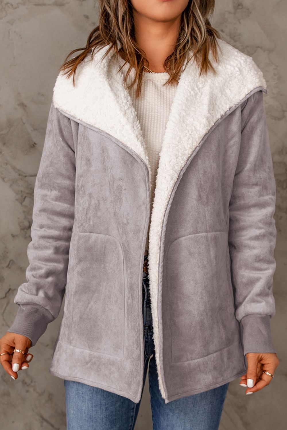 Open Front Long Sleeve Sherpa Jacket - Danielle and Jason Baker LLC - Danielle Baker's Boutique