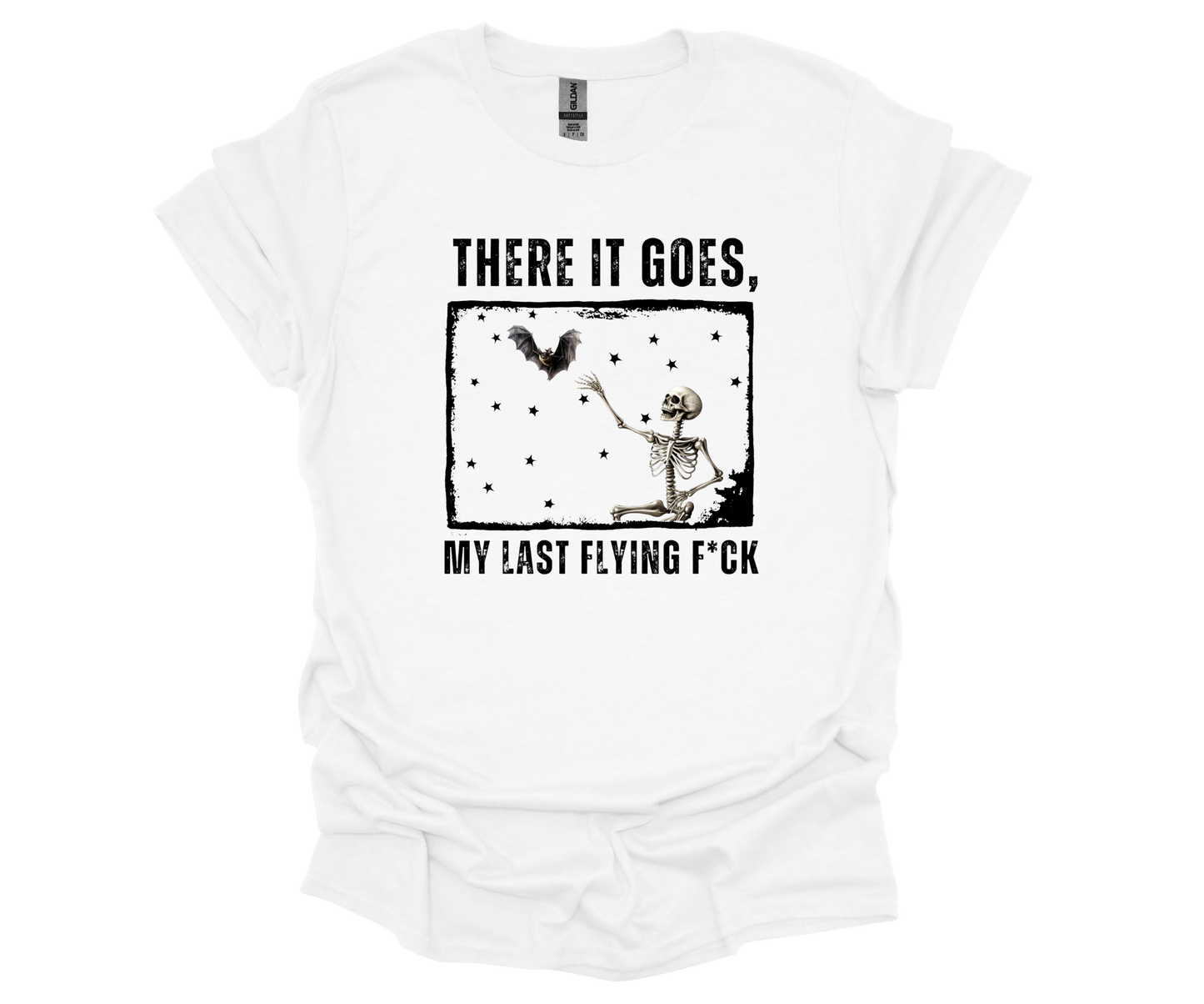 There It Goes, My Last Flying Fck Shirt - Funny Vintage Halloween Skeleton Shirt