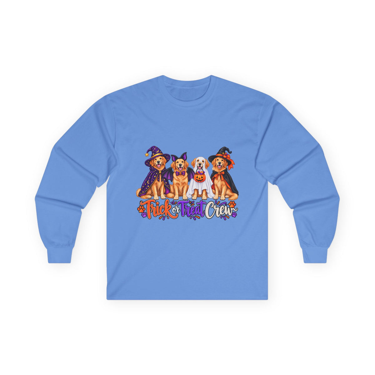 Golden Retriever Halloween Long Sleeve Shirt, Trick Or Treat Crew Dog Lover Fall Gift