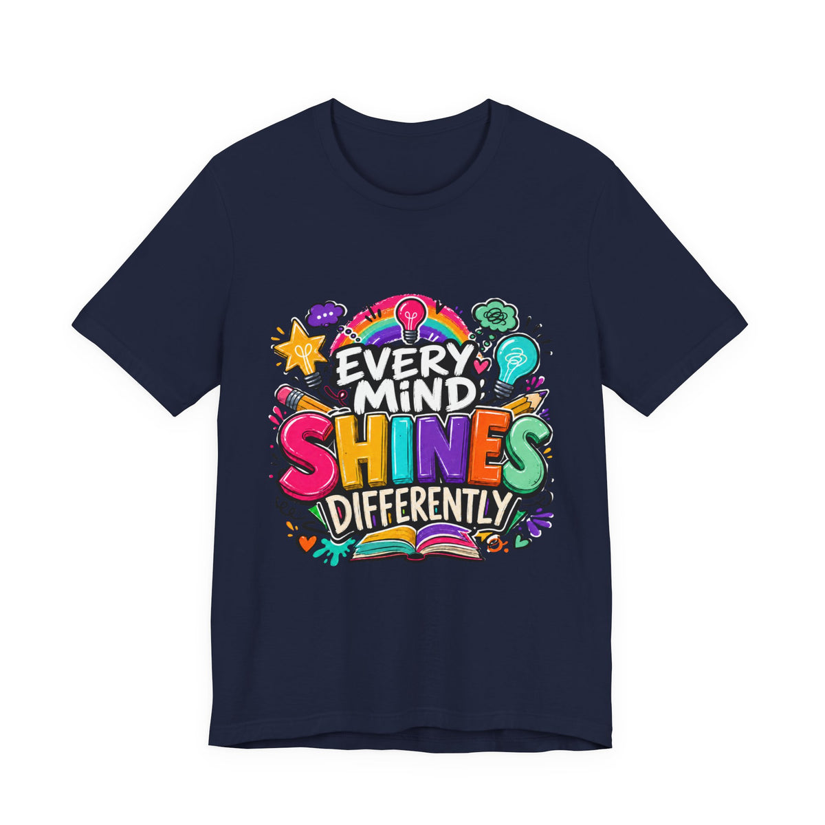 Autism Acceptance Shirt, Every Mind Shines Differently Tee, Neurodiversity Teacher Gift