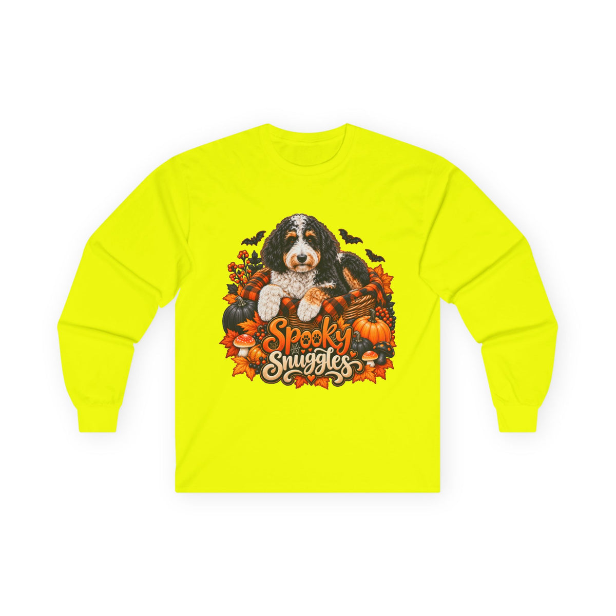 Halloween Dog Long Sleeve Shirt, Spooky Snuggles Doodle Fall Pet Lover Gift