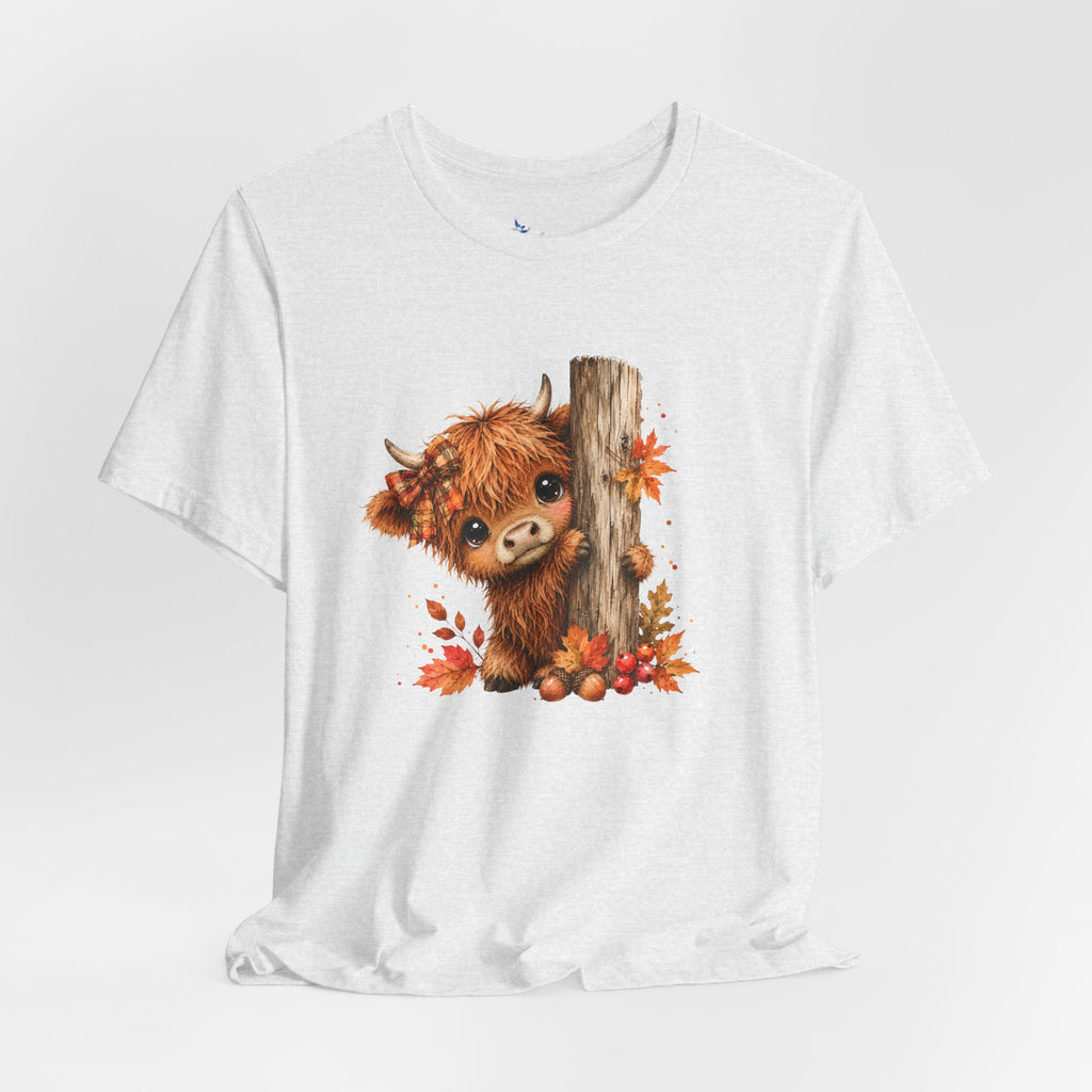 Fall Woodland Baby Highland Cow Animal T-Shirt