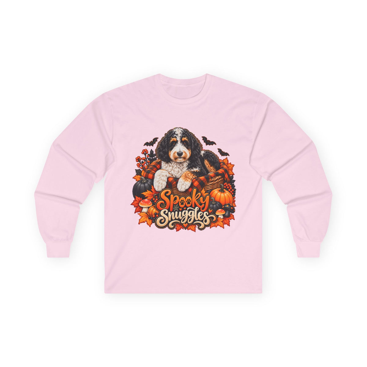 Halloween Dog Long Sleeve Shirt, Spooky Snuggles Doodle Fall Pet Lover Gift