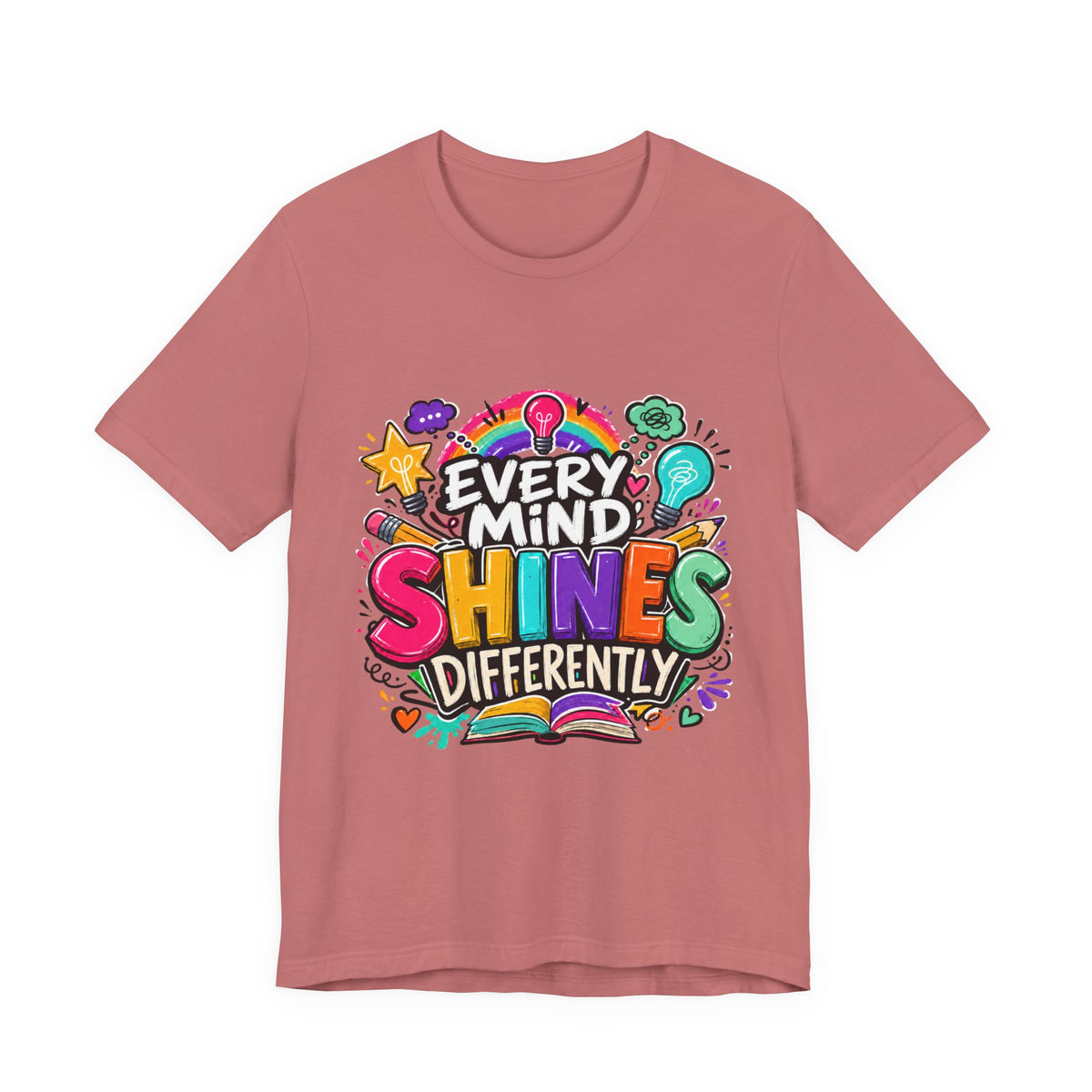 Autism Acceptance Shirt, Every Mind Shines Differently Tee, Neurodiversity Teacher Gift