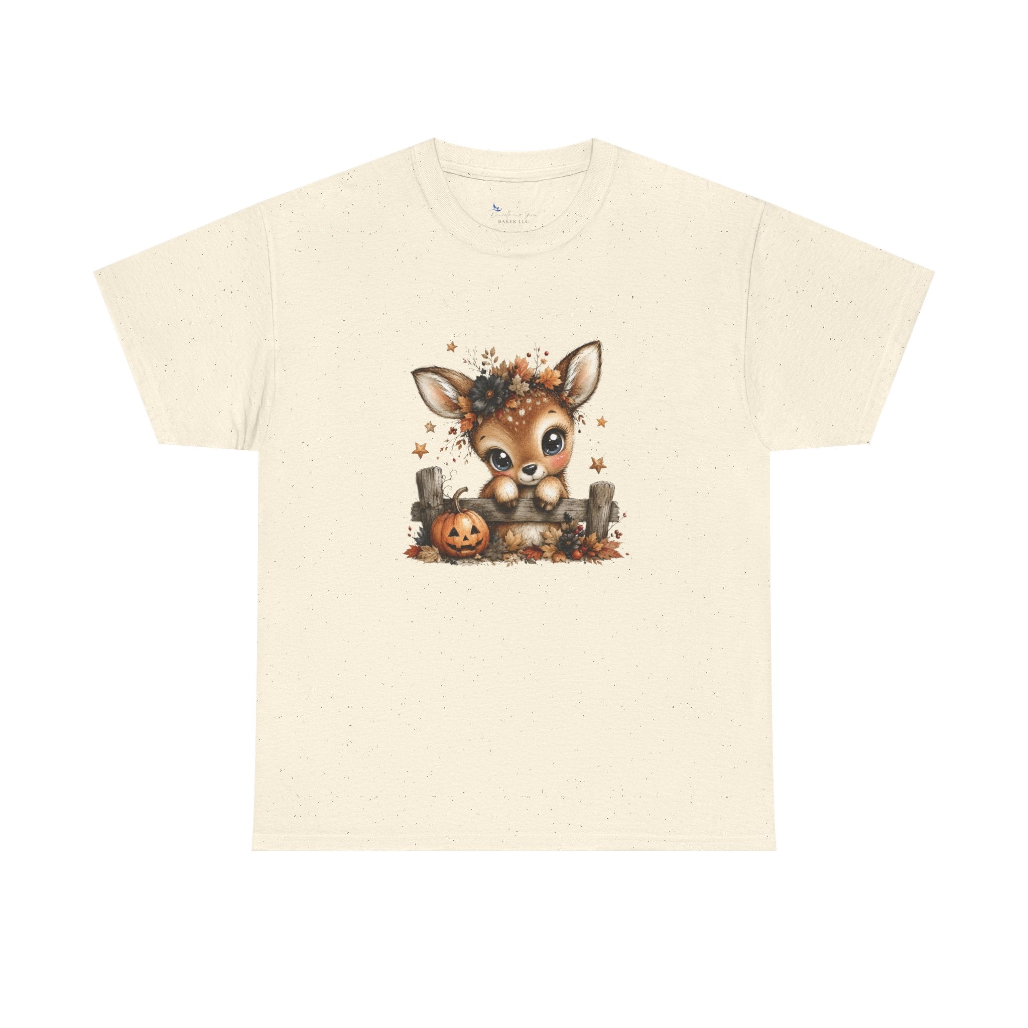 Baby Deer Halloween Graphic Tee | Fall Fawn Shirt | Woodland Animal Autumn T-Shirt