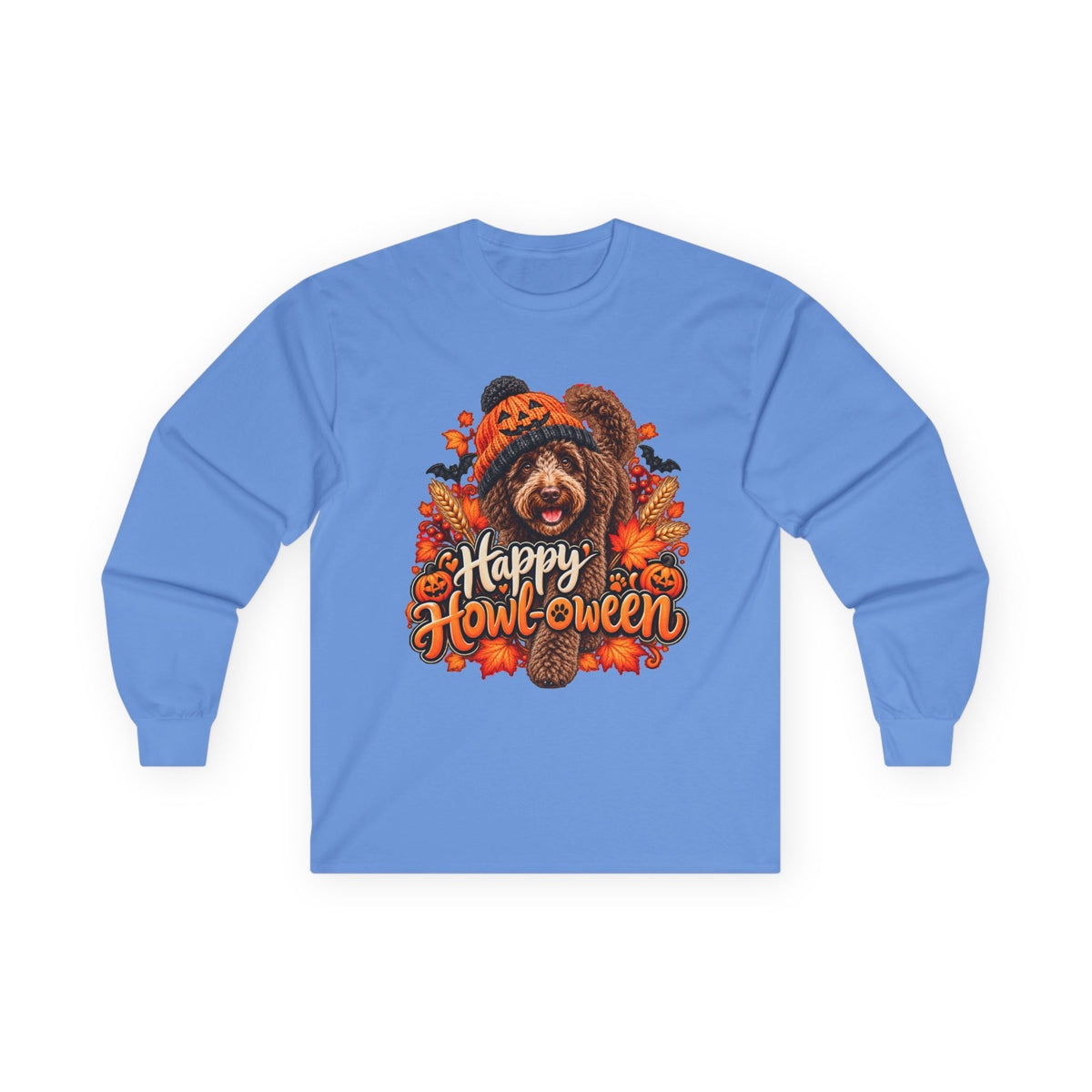 Halloween Dog Long Sleeve Shirt, Happy Howl-oween Doodle, Vet Rescue Gift