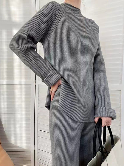 Mock Neck Raglan Sleeve Top and Pants Sweater Set - Danielle and Jason Baker LLC - Danielle Baker's Boutique