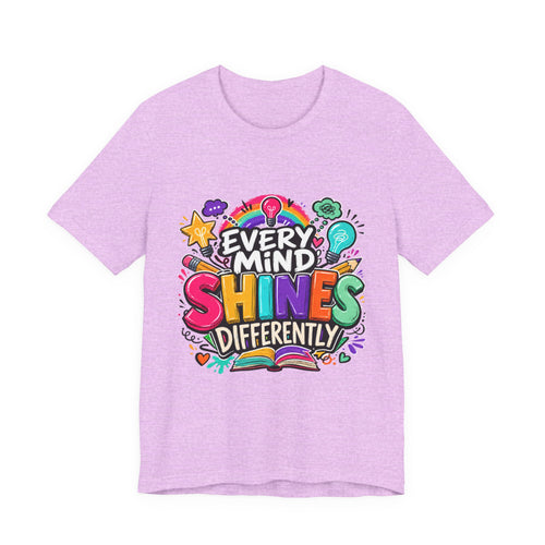 Autism Acceptance Shirt, Every Mind Shines Differently Tee, Neurodiversity Teacher Gift