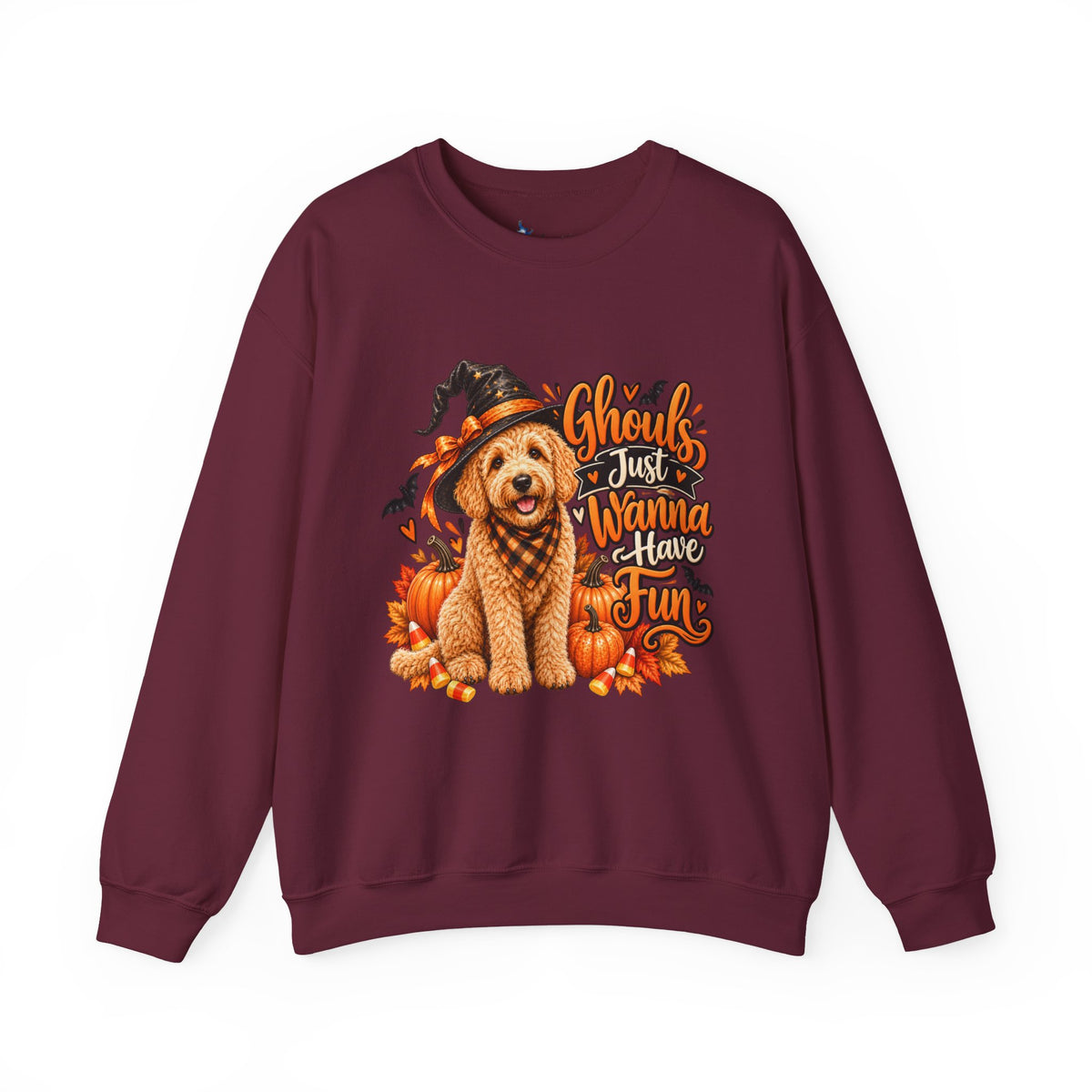 Halloween Dog Sweatshirt, Ghouls Just Wanna Have Fun, Doodle Pet Lover Pullover