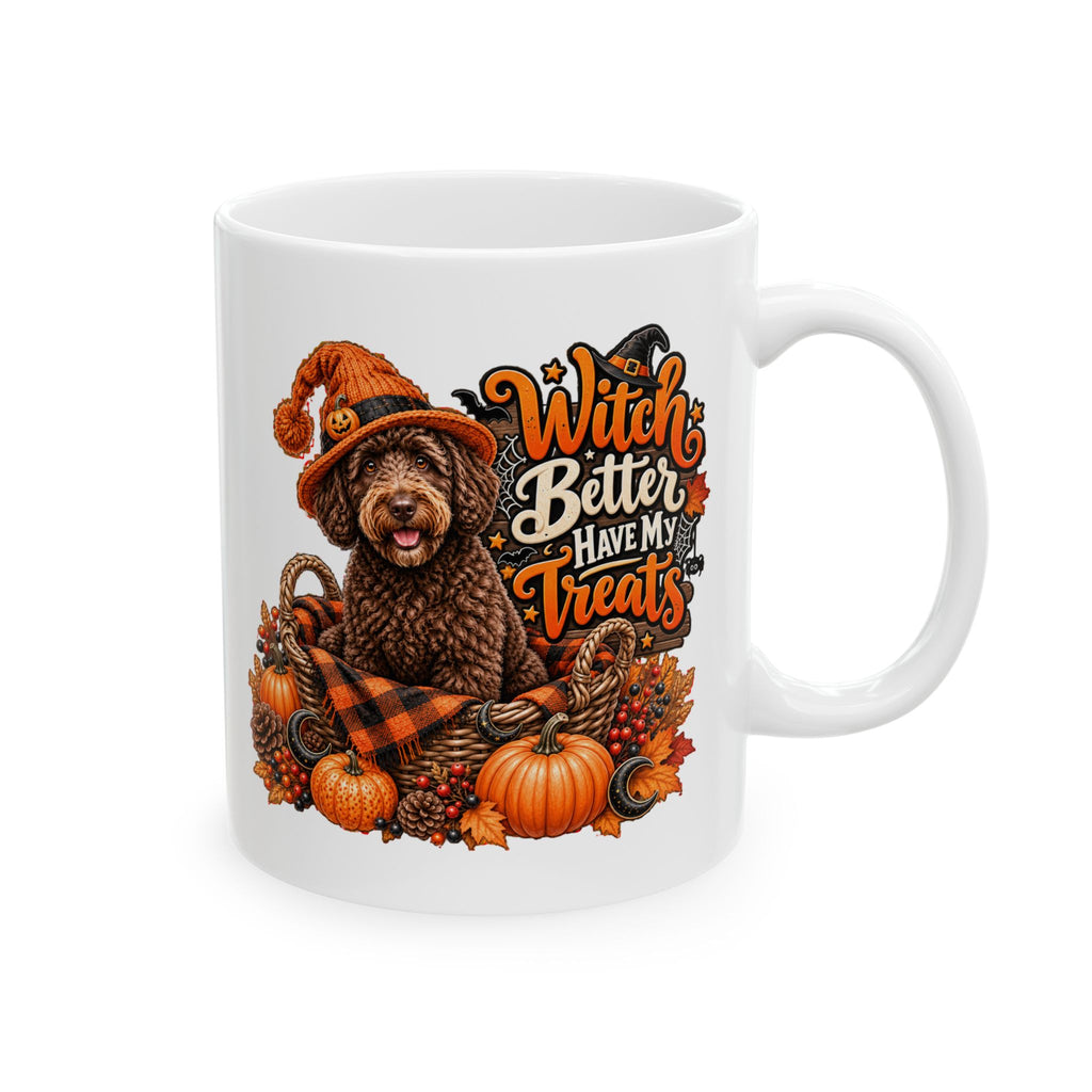 Halloween Dog Mug, Witch Better Have My Treats, Spooky Pet Lover Coffee Cup