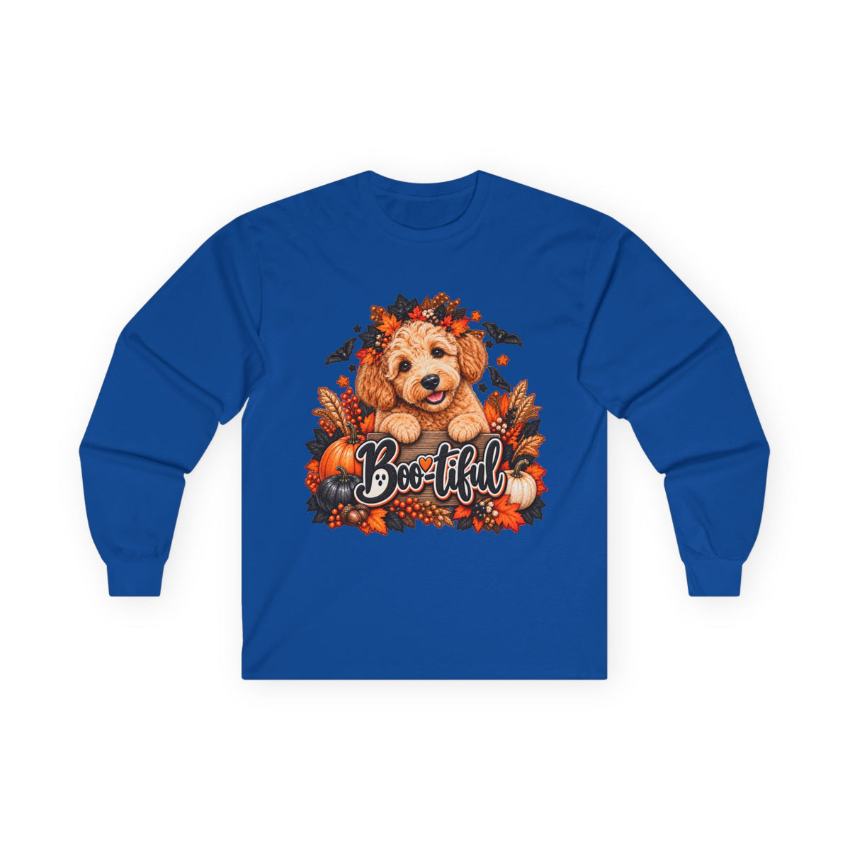 Halloween Doodle Long Sleeve Shirt, Boo-tiful Goldendoodle Fall Dog Lover Gift