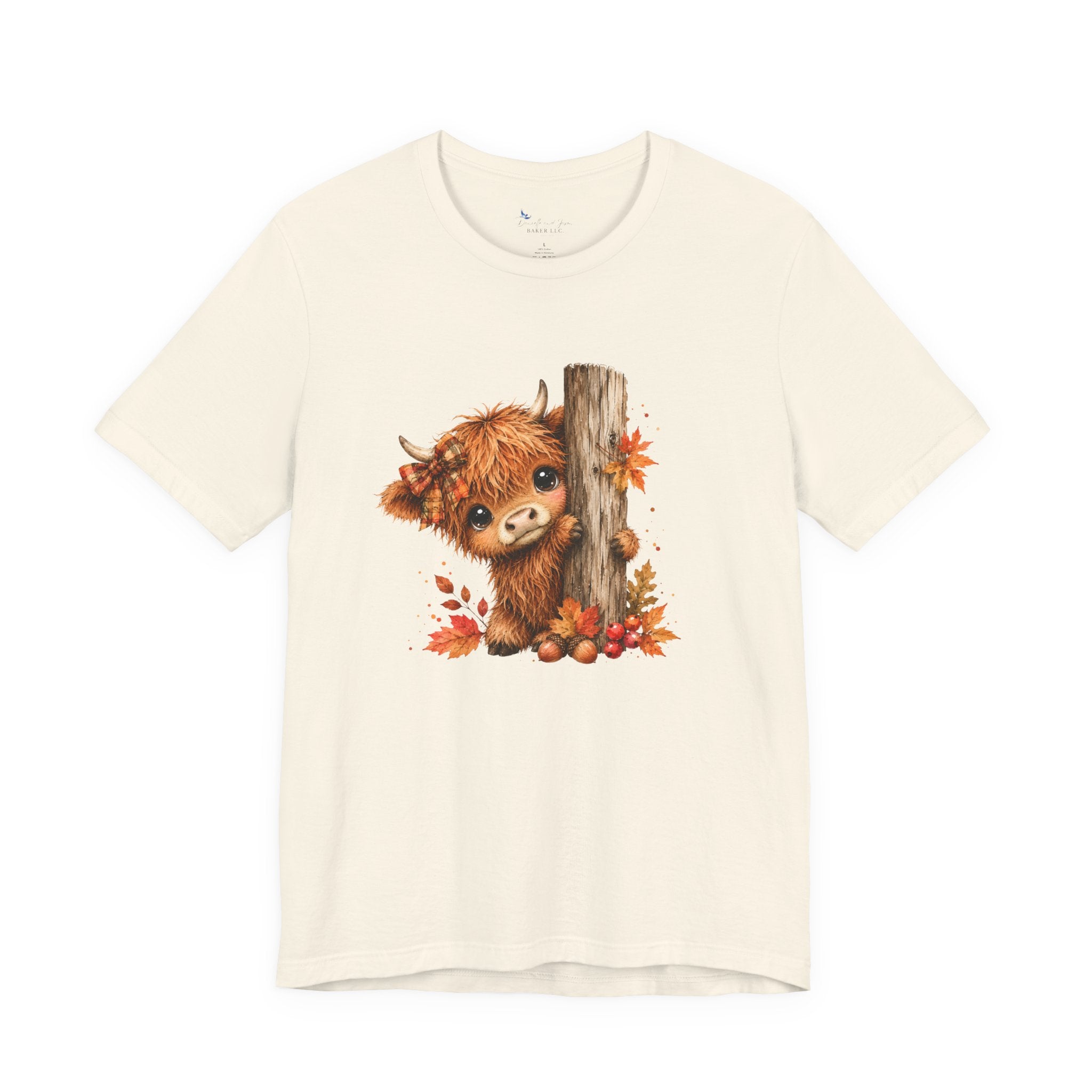 Fall Woodland Baby Highland Cow Animal T-Shirt